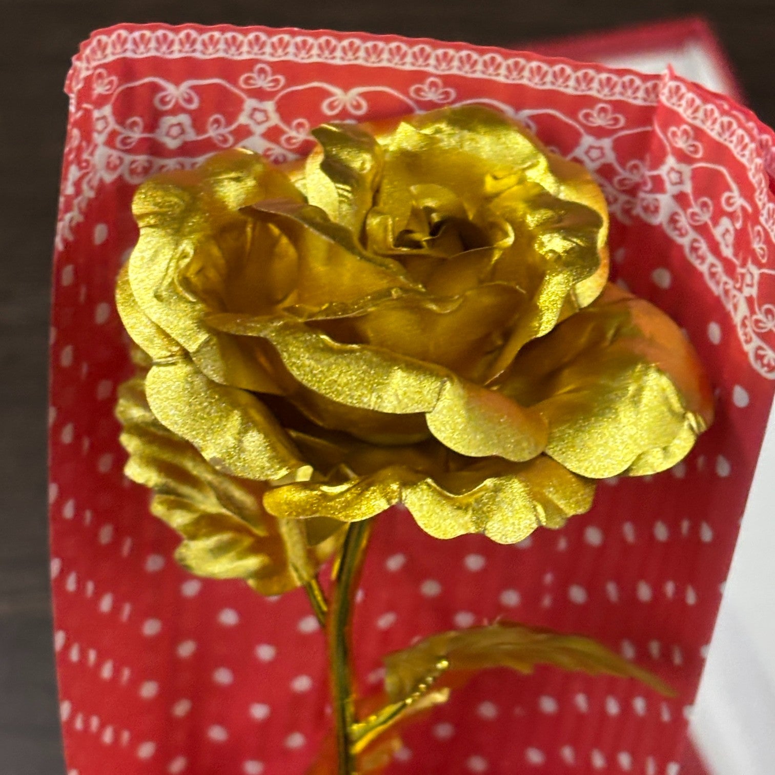 Artificial Golden Rose Flower With Teddy | Valentine Gift for Girlfriend, Wife & Loved Ones | Decorative Rose for Anniversary, Valentine, Birthday & Romantic Gift - 13 Inch - Apkamart