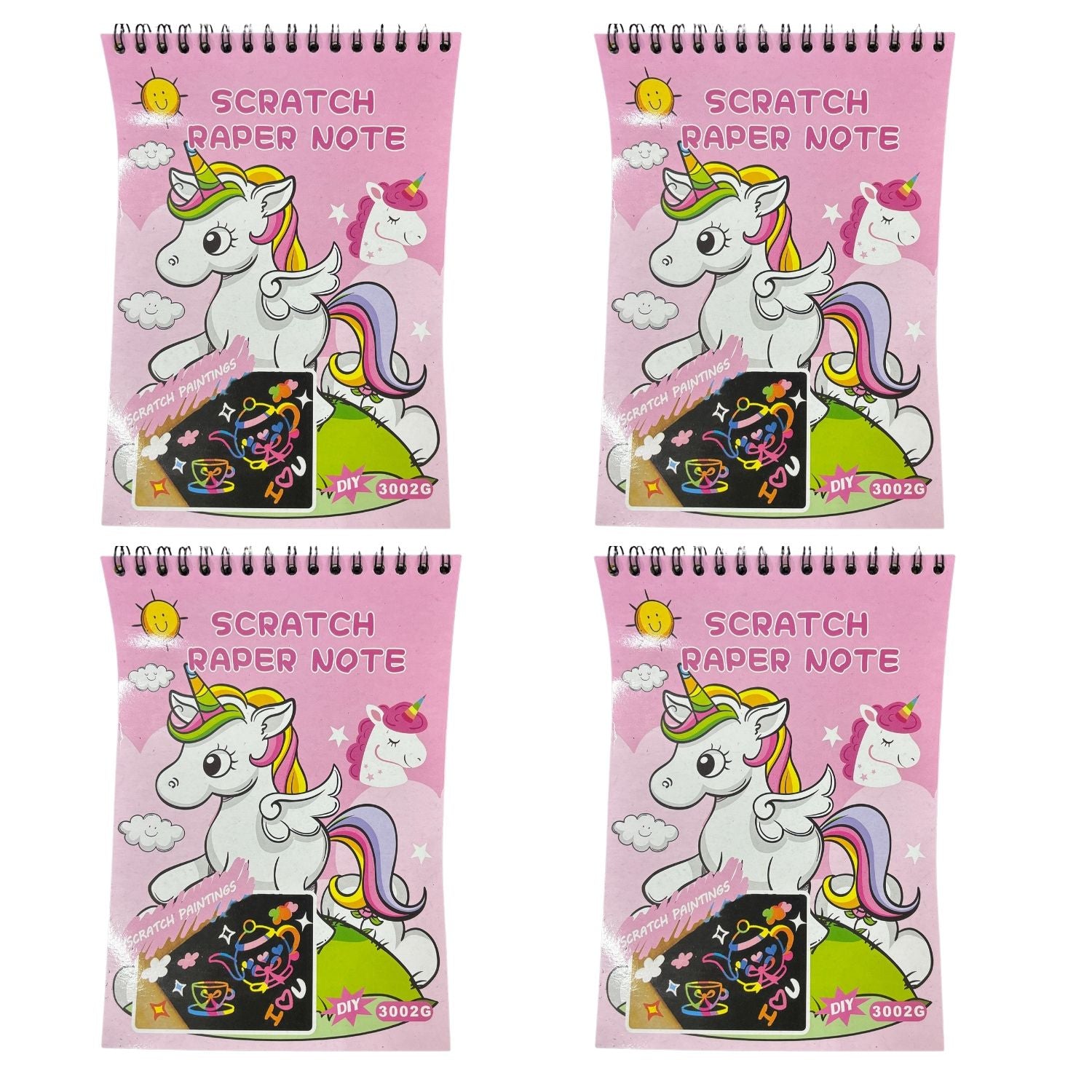 Scratch Paper Art & Craft Magic Coloring Book for Kids | Drawing & Coloring Book | Creative DIY Art Notebook for Kids | Fun Return Gift for Birthday Parties - Apkamart #Style_Pack Of 4