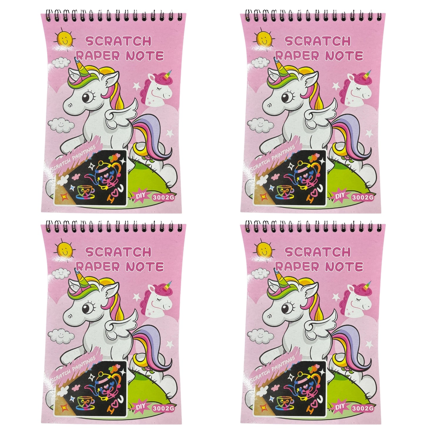 Scratch Paper Art & Craft Magic Coloring Book for Kids | Drawing & Coloring Book | Creative DIY Art Notebook for Kids | Fun Return Gift for Birthday Parties - Apkamart #Style_Pack Of 4