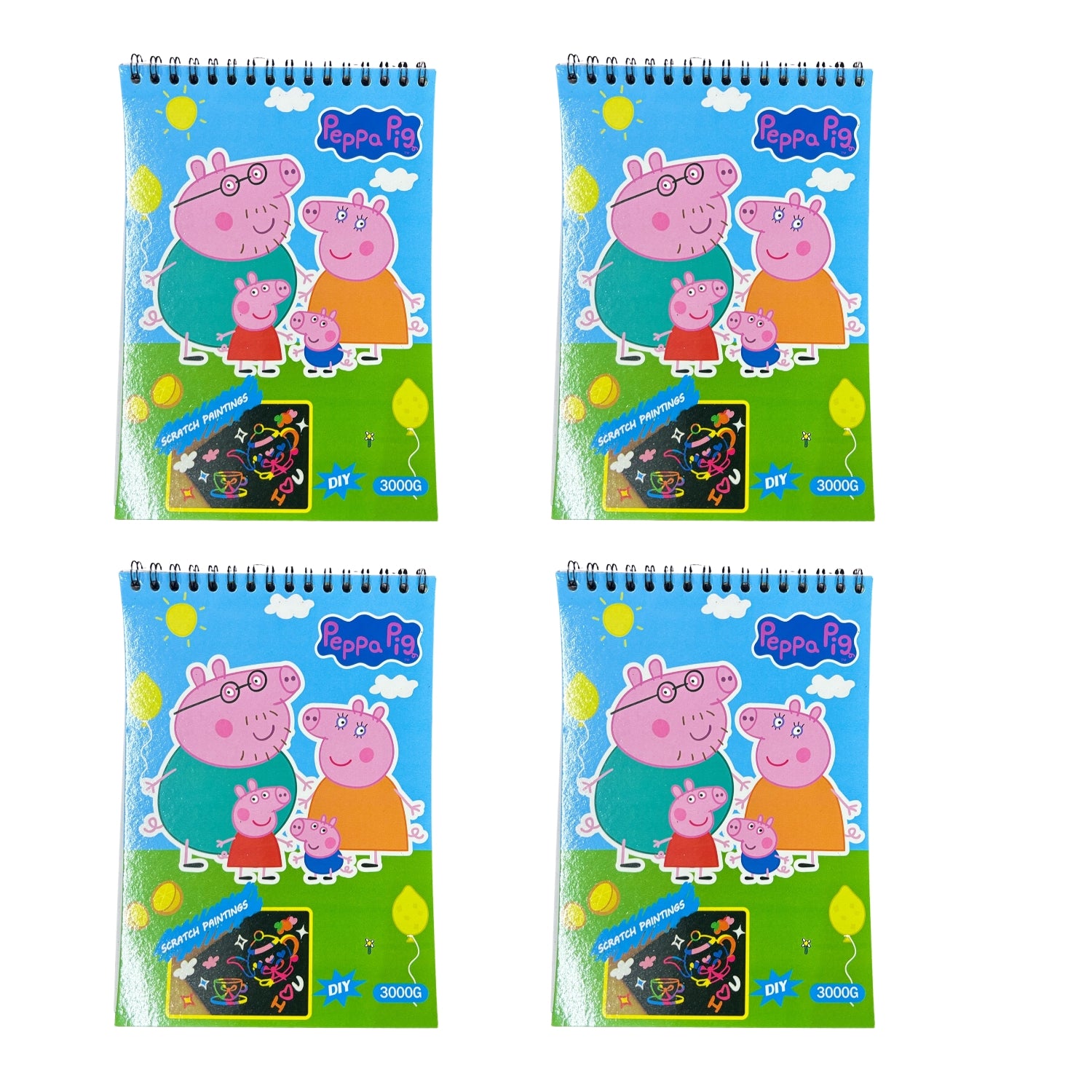 Pig Design Scratch Paper Art & Craft Magic Coloring Book for Kids | Drawing & Coloring Book | Creative DIY Art Notebook | Fun Return Gift for Birthday Parties - Apkamart #Style_pack Of 4