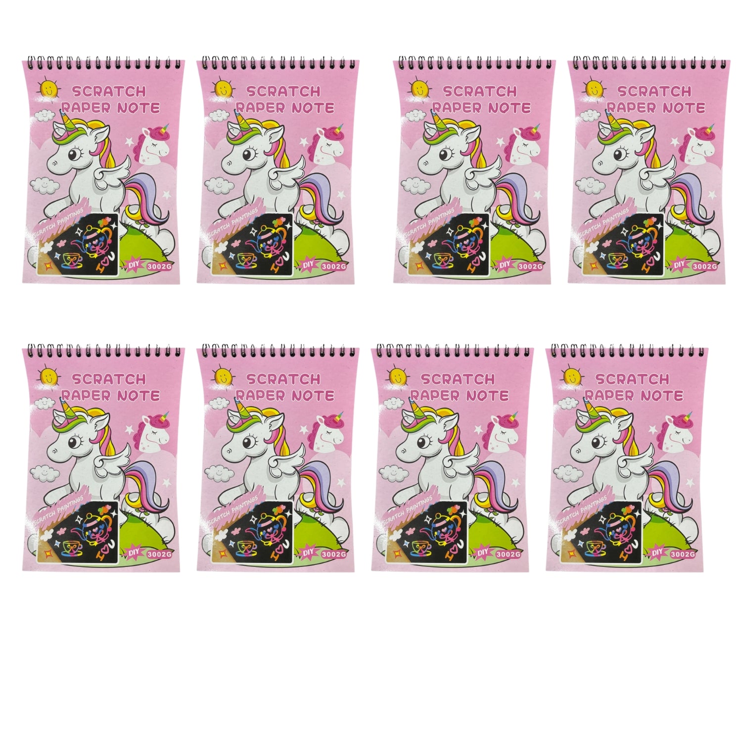 Scratch Paper Art & Craft Magic Coloring Book for Kids | Drawing & Coloring Book | Creative DIY Art Notebook for Kids | Fun Return Gift for Birthday Parties - Apkamart #Style_Pack Of 8