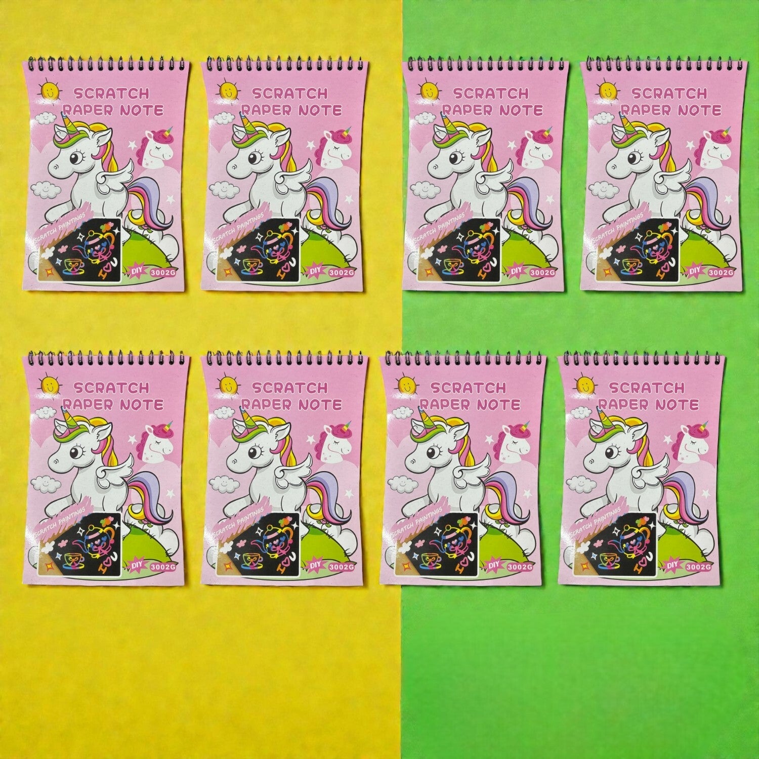 Scratch Paper Art & Craft Magic Coloring Book for Kids | Drawing & Coloring Book | Creative DIY Art Notebook for Kids | Fun Return Gift for Birthday Parties - Apkamart #Style_Pack Of 8