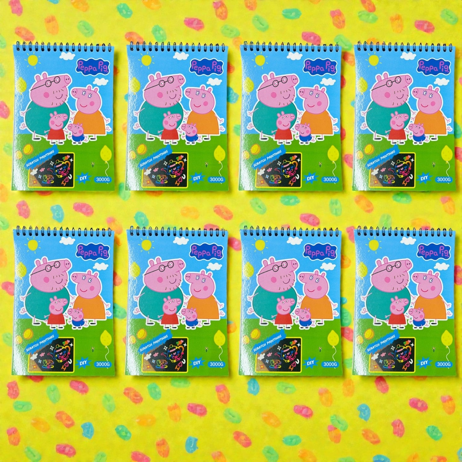 Pig Design Scratch Paper Art & Craft Magic Coloring Book for Kids | Drawing & Coloring Book | Creative DIY Art Notebook | Fun Return Gift for Birthday Parties - Apkamart #Style_pack Of 8