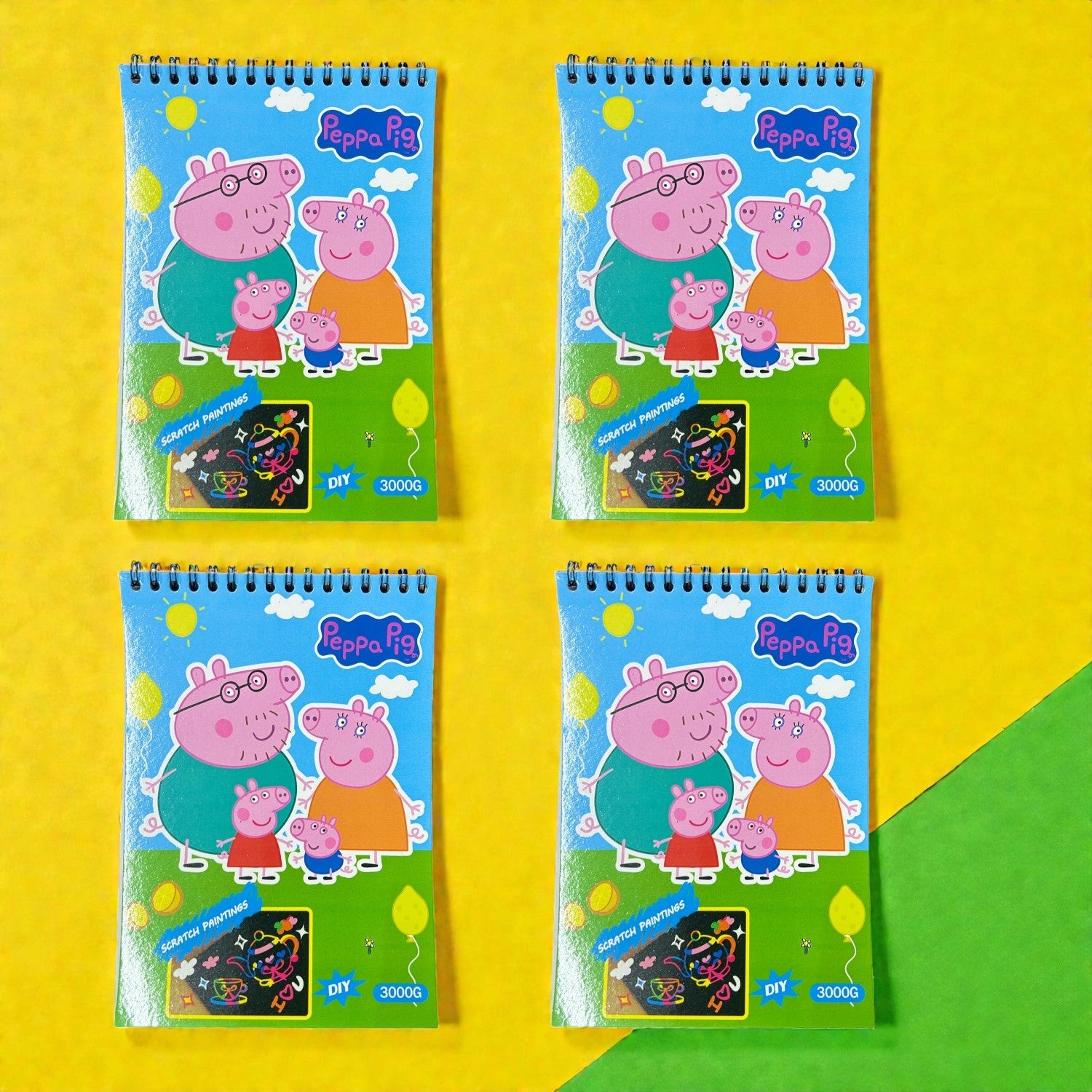 Pig Design Scratch Paper Art & Craft Magic Coloring Book for Kids | Drawing & Coloring Book | Creative DIY Art Notebook | Fun Return Gift for Birthday Parties - Apkamart #Style_pack Of 4
