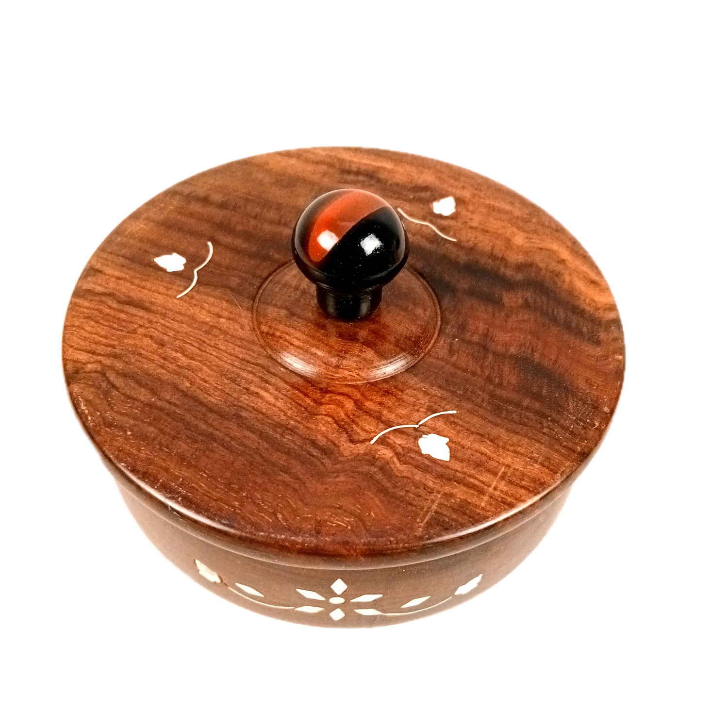 Wooden Bowl | Sugar Pot| Dry Fruit Box Container | Salt Spice Jar | Masala Box | Multi-Use Container - for Home, Kitchen, Dining Table Decor - 5 Inch - Apkamart