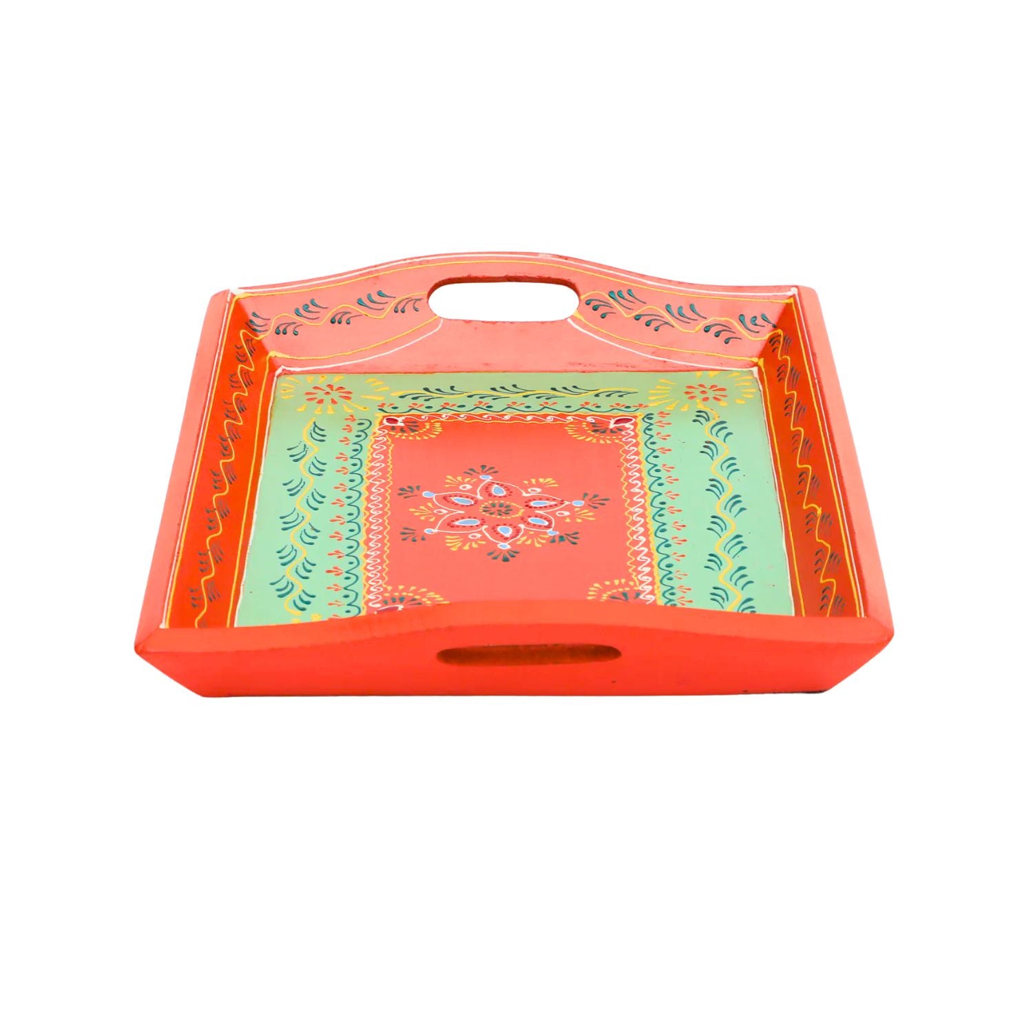 Wooden Serving Tray Set | Tea & Snacks Serving Platter - For Home, Dining Table, Kitchen Decor | Wedding & Housewarming Gift (Combo of 3) - Apkamart #Style_Design 1