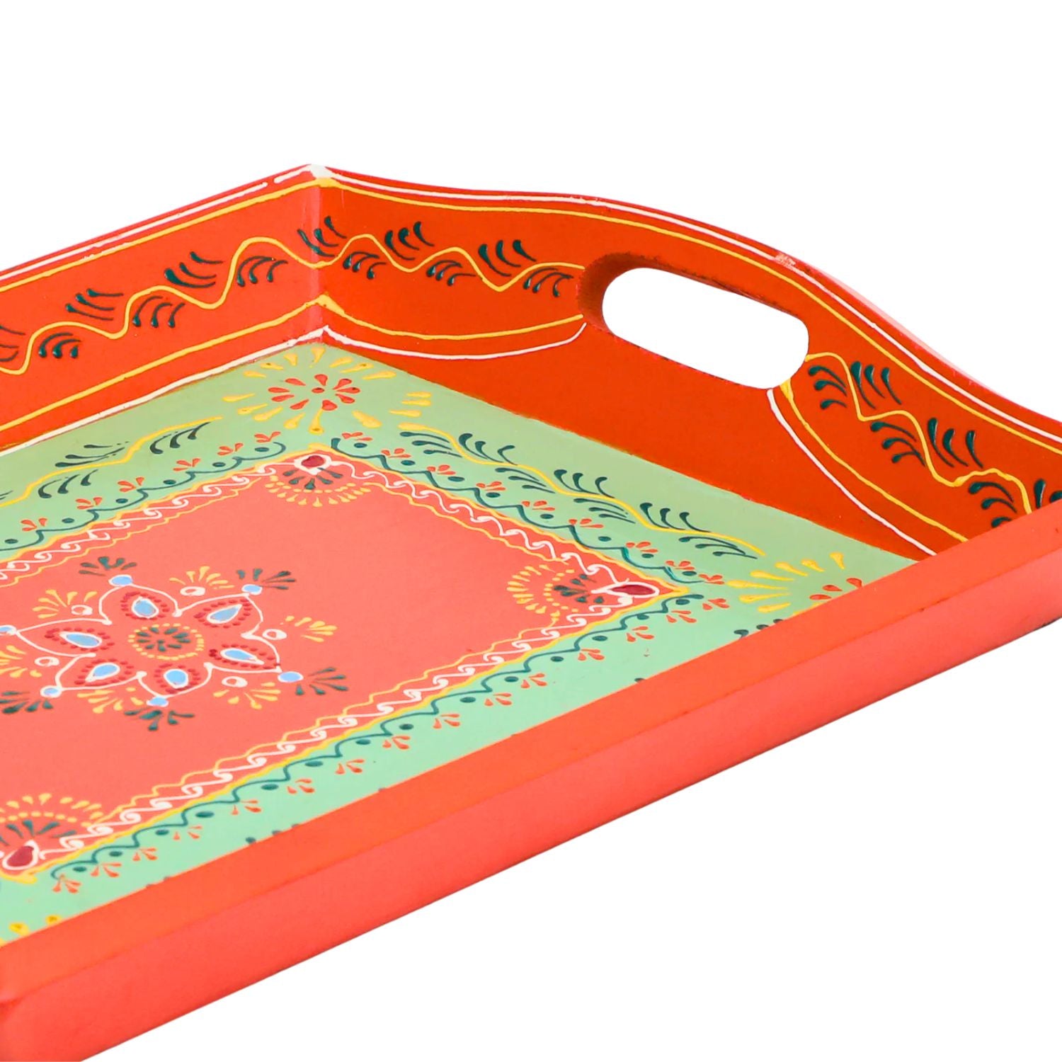 Wooden Serving Tray Set | Tea & Snacks Serving Platter - For Home, Dining Table, Kitchen Decor | Wedding & Housewarming Gift (Combo of 3) - Apkamart #Style_Design 1