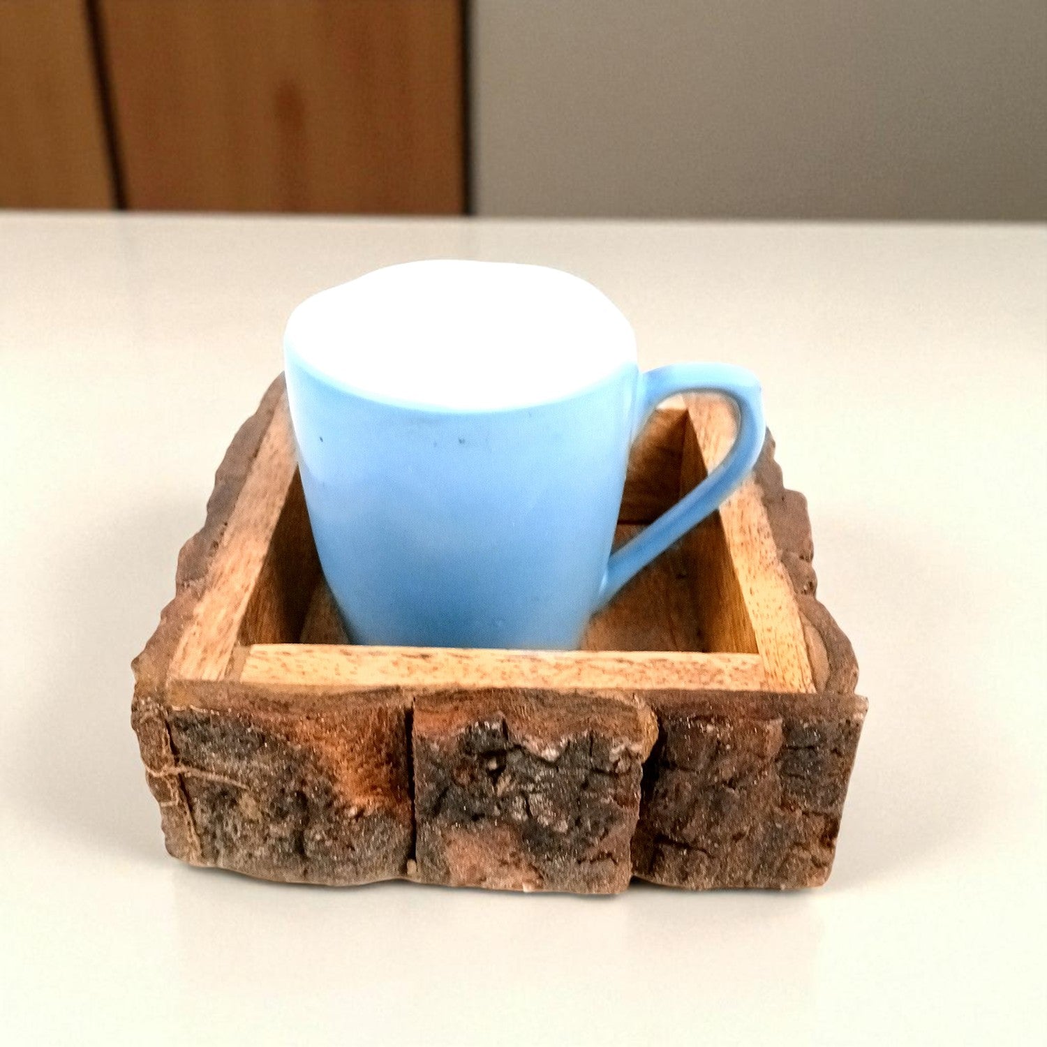 Wooden Tray Set | Serving Trays For Tea, Coffee & Snacks | Multipurpose Decorative Tray & Platters - For Home, Dining Table Organization, Kitchen & Gifts - 10 Inch (Pack of 3) - Apkamart