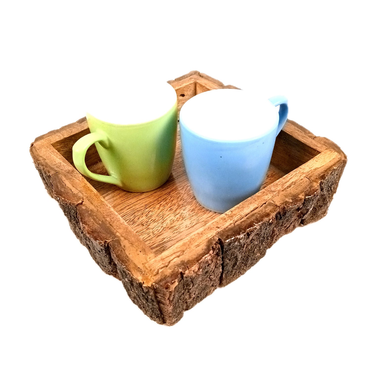 Wooden Tray Set | Serving Trays For Tea, Coffee & Snacks | Multipurpose Decorative Tray & Platters - For Home, Dining Table Organization, Kitchen & Gifts - 10 Inch (Pack of 3) - Apkamart