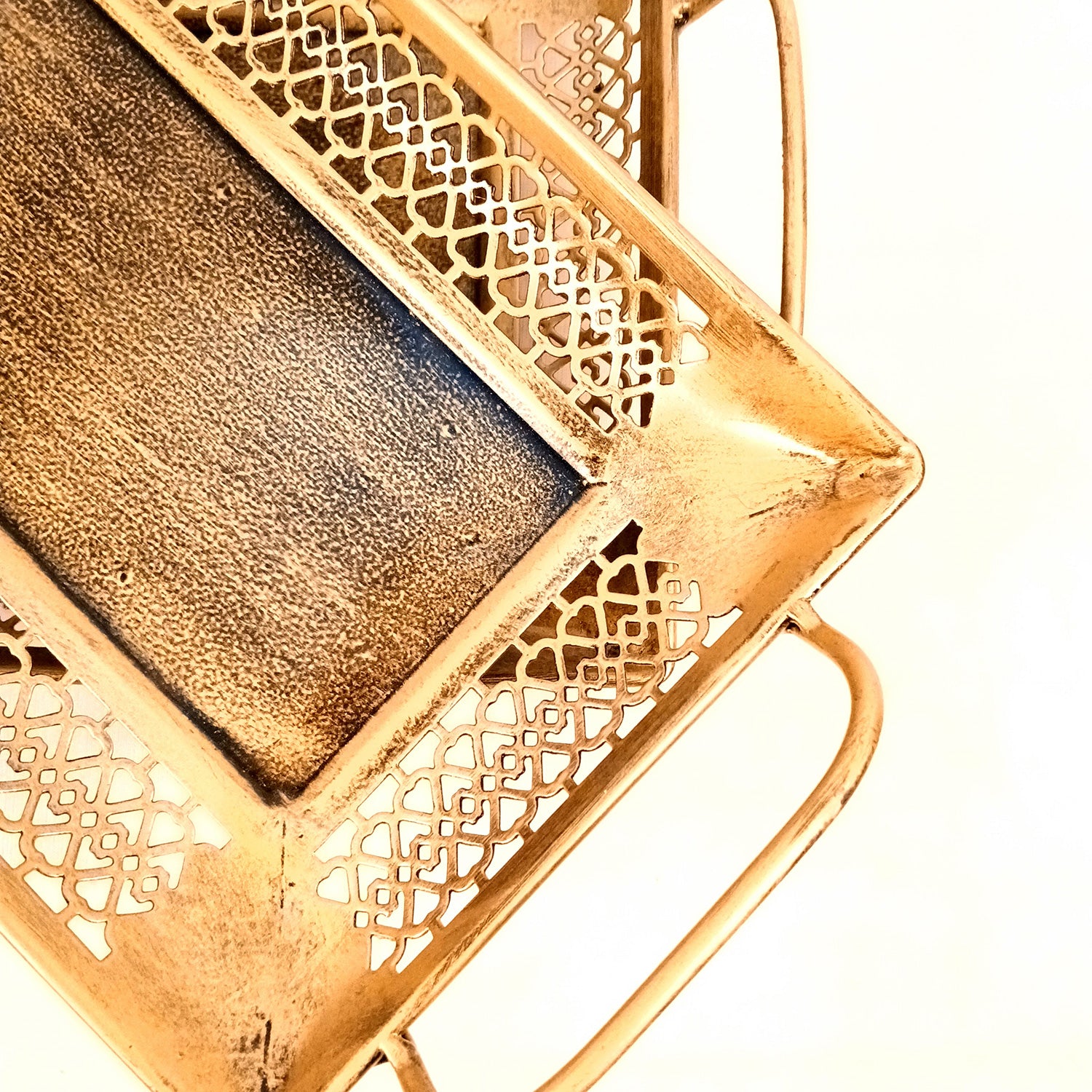 Serving Tray Set | Metal Trays For Tea, Coffee & Snacks | Multipurpose Decorative Tray & Platters - For Home, Dining Table Organization, Kitchen & Gifts - 15 Inch (Set Of 2) - Apkamart