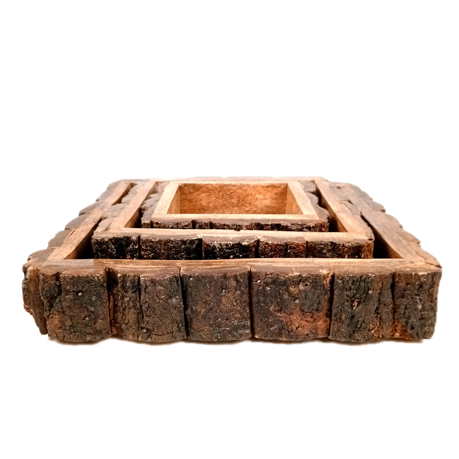 Wooden Tray Set | Serving Trays For Tea, Coffee & Snacks | Multipurpose Decorative Tray & Platters - For Home, Dining Table Organization, Kitchen & Gifts - 10 Inch (Pack of 3) - Apkamart