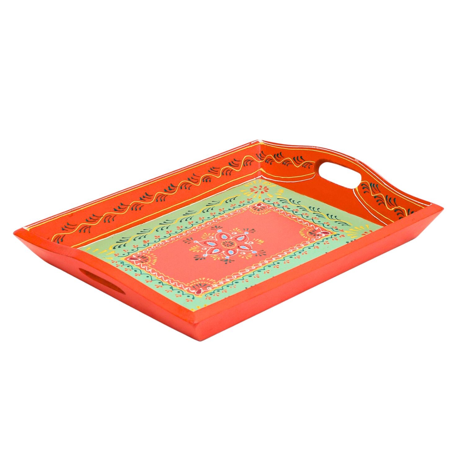 Wooden Serving Tray Set | Tea & Snacks Serving Platter - For Home, Dining Table, Kitchen Decor | Wedding & Housewarming Gift (Combo of 3) - Apkamart #Style_Design 1