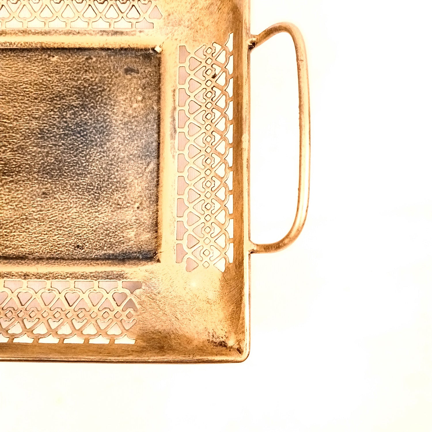 Serving Tray Set | Metal Trays For Tea, Coffee & Snacks | Multipurpose Decorative Tray & Platters - For Home, Dining Table Organization, Kitchen & Gifts - 15 Inch (Set Of 2) - Apkamart