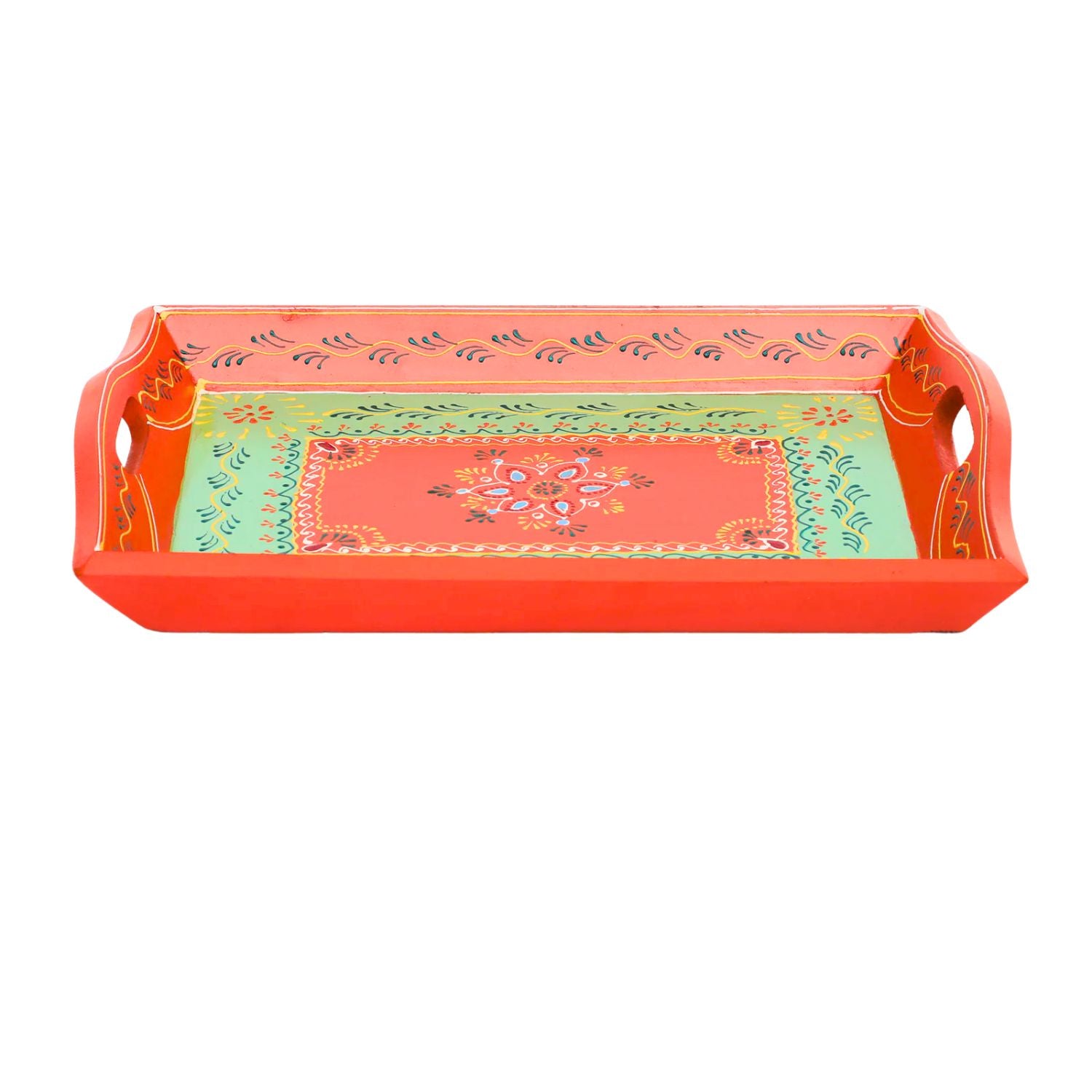 Wooden Serving Tray Set | Tea & Snacks Serving Platter - For Home, Dining Table, Kitchen Decor | Wedding & Housewarming Gift (Combo of 3) - Apkamart #Style_Design 1