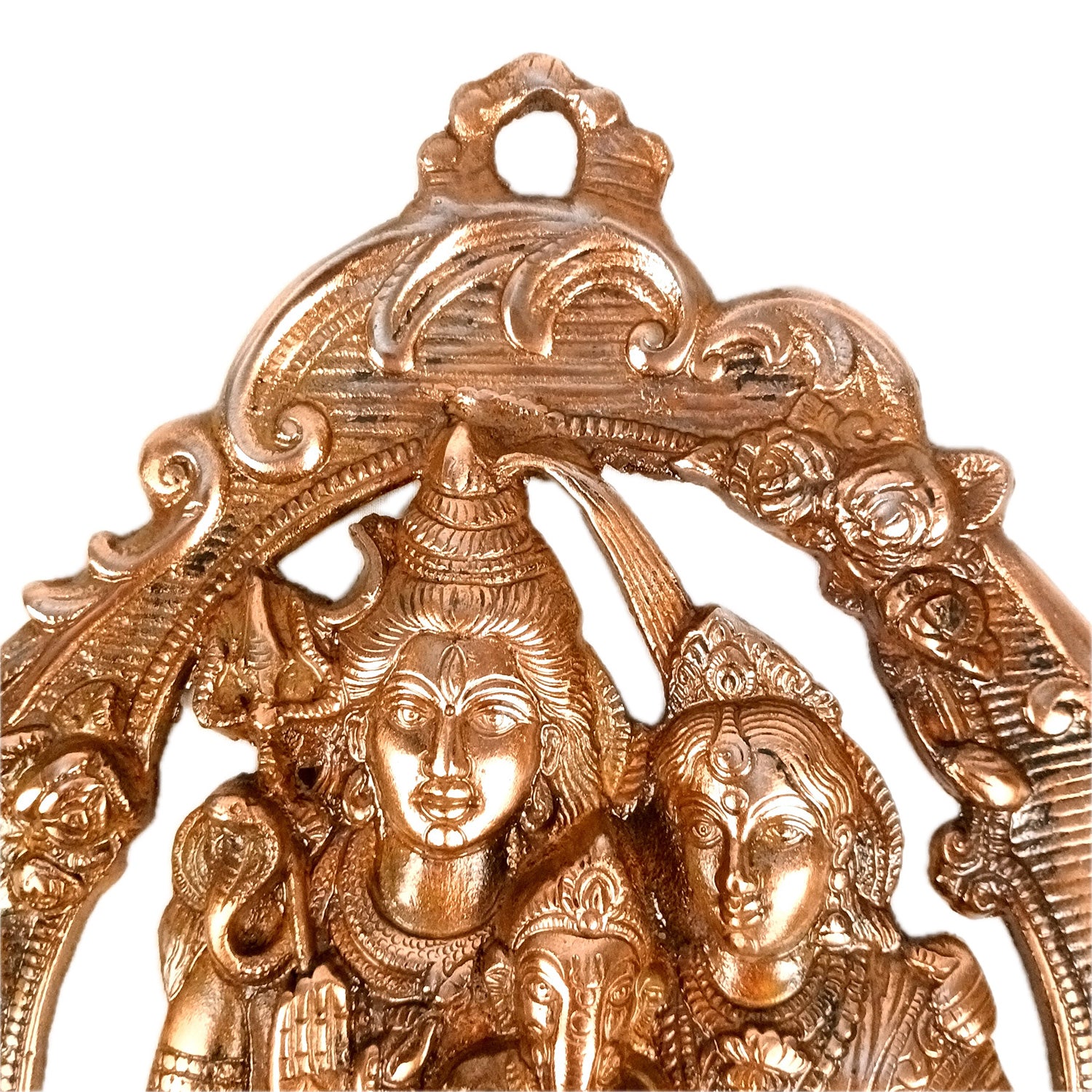 Shiv Parivar - Shiva, Parvati Ganesh Wall Hanging - for Home, Puja Room Decor, Living Room & Gift - 16 Inch - Apkamart