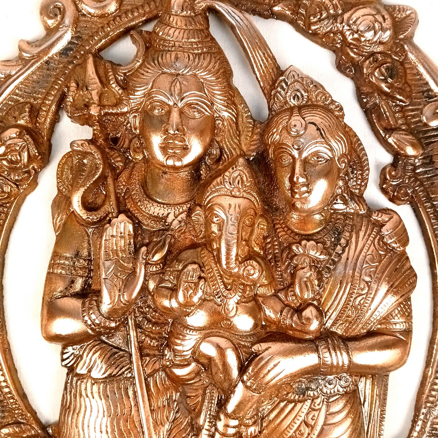 Shiv Parivar - Shiva, Parvati Ganesh Wall Hanging - for Home, Puja Room Decor, Living Room & Gift - 16 Inch - Apkamart