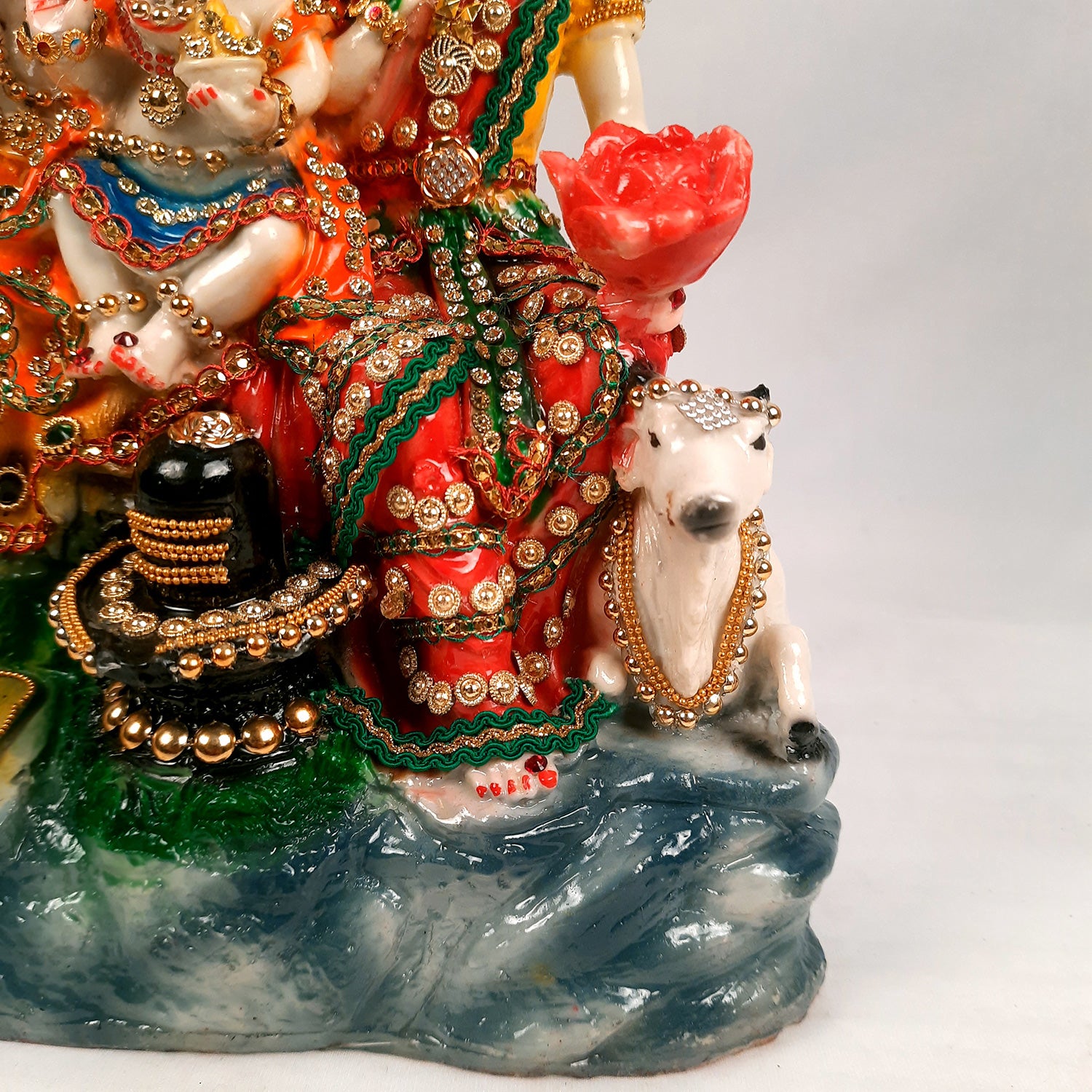 Shiv Parvati Ganesh & Kartikeya Statue | Shiv Parivar Idol Showpiece - for Home, Puja Room, Table Decor, Living room, Office Desk & Gift - 15 Inch - Apkamart