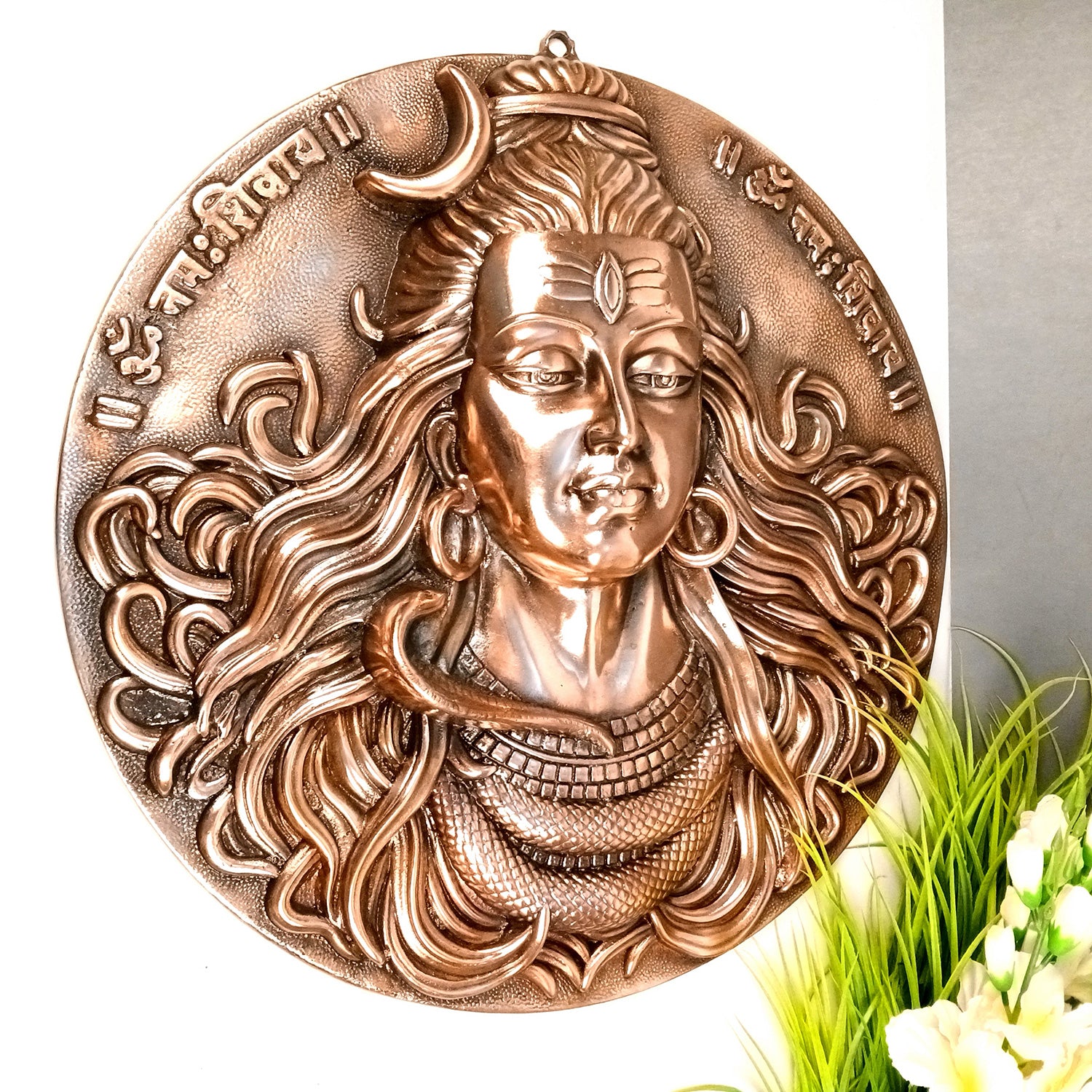Shiv Wall Hanging | Mahadev Shiva Face Wall Art Large Size - for Home, Puja Room, Big Walls Decor, Living Room & Gift - 24 Inch - Apkamart #Size_24 Inch