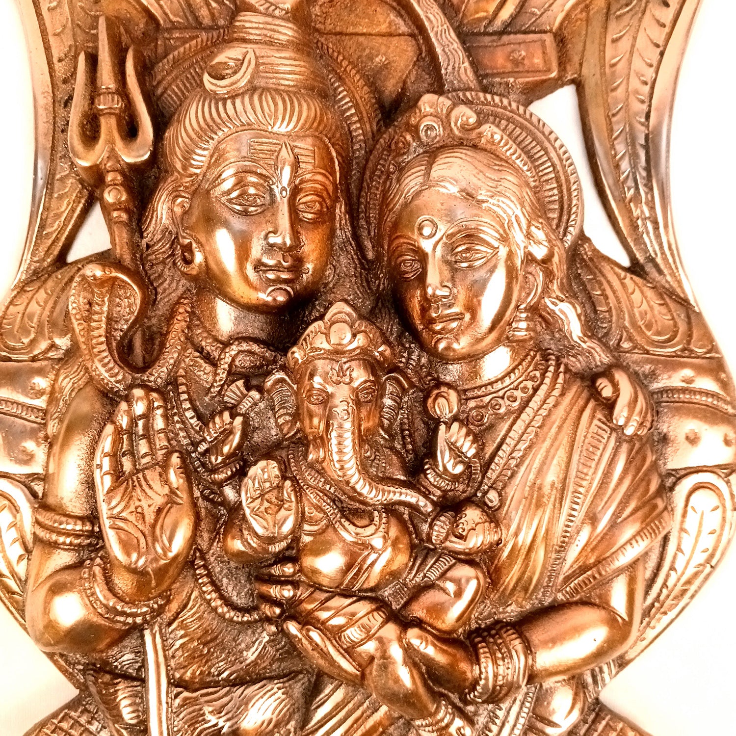 Shiv Parivar - Shiva, Parvati Ganesh Wall Hanging - for Home, Puja Room Decor, Living Room & Gift - 19 Inch - Apkamart