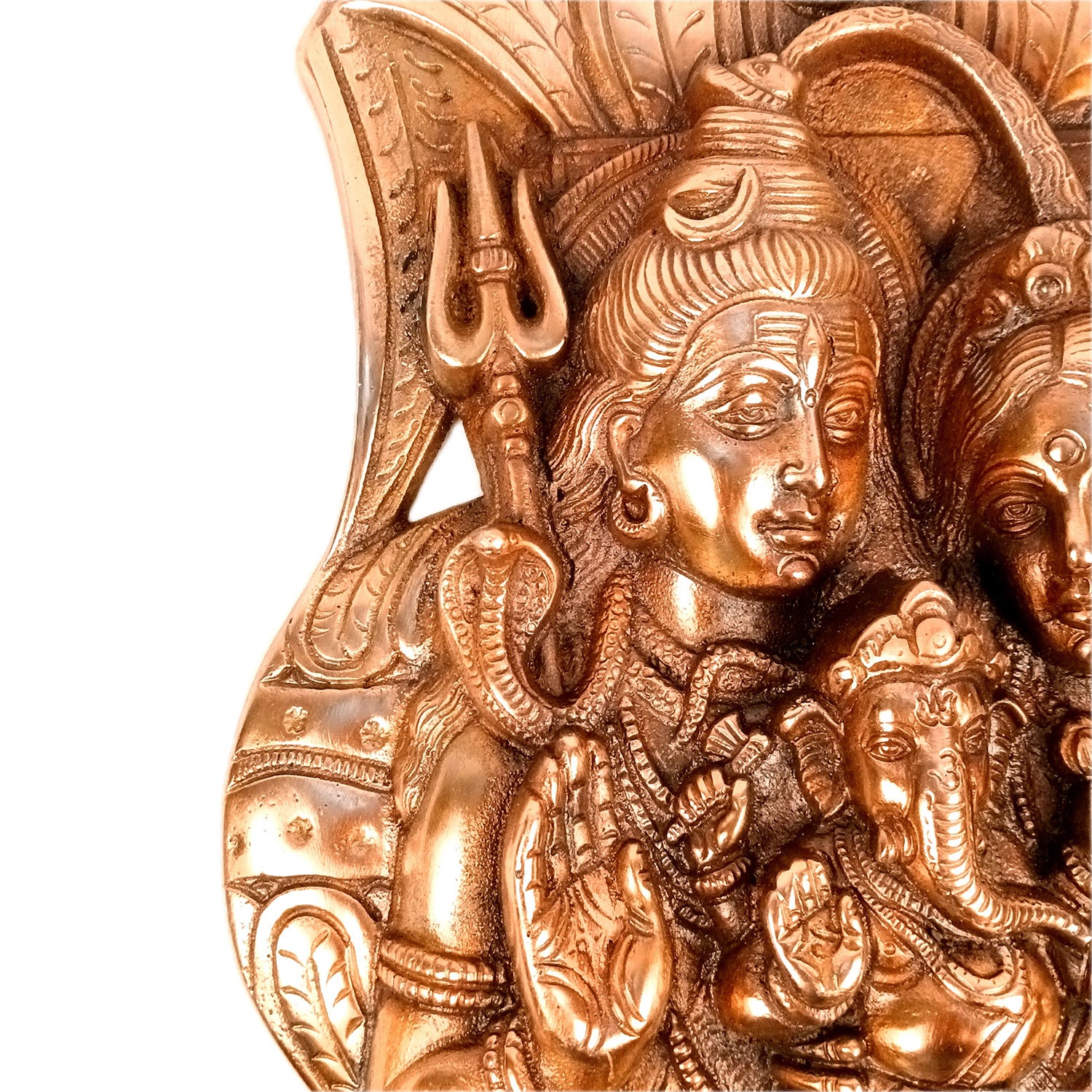Shiv Parivar - Shiva, Parvati Ganesh Wall Hanging - for Home, Puja Room Decor, Living Room & Gift - 19 Inch - Apkamart