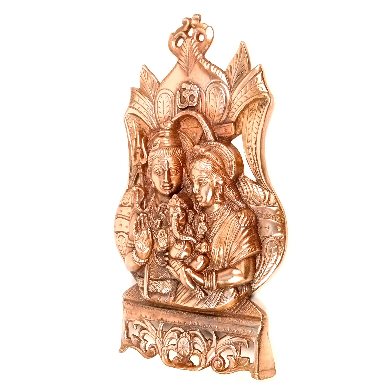Shiv Parivar - Shiva, Parvati Ganesh Wall Hanging - for Home, Puja Room Decor, Living Room & Gift - 19 Inch - Apkamart
