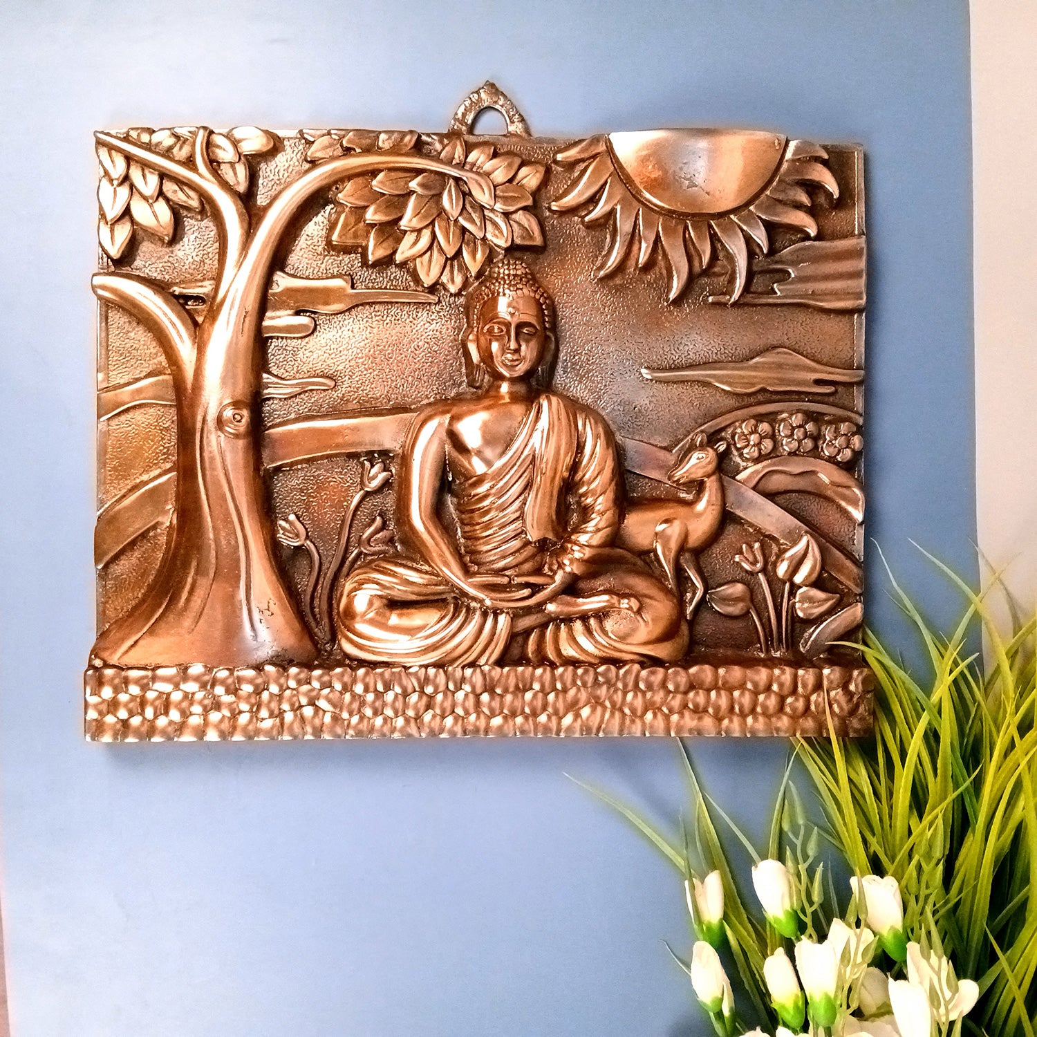 Lord Buddha Wall Hanging - Meditating Design | Bhagwan Buddha Wall Decor - for Home, Gifts & Office Decor | Spiritual Decor - 17 Inch - Apkamart