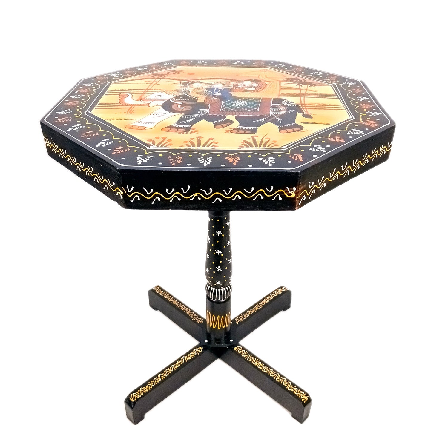 Wooden Stool Side Table | Handicraft End Table | Bed Side Table - For Living room, Sitting, Home Decor, Sofa Corner & Gifts - 20 Inch - Apkamart