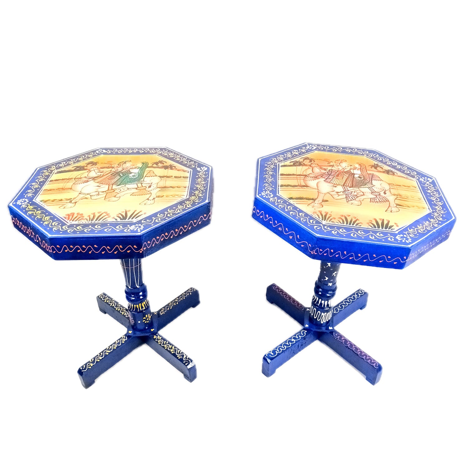 Wooden Side Table Stool | End Table | Bed Side Table - For Living room, Sitting, Plant Stand, Home Decor & Gifts - 18 Inch (Pack Of 2) - Apkamart