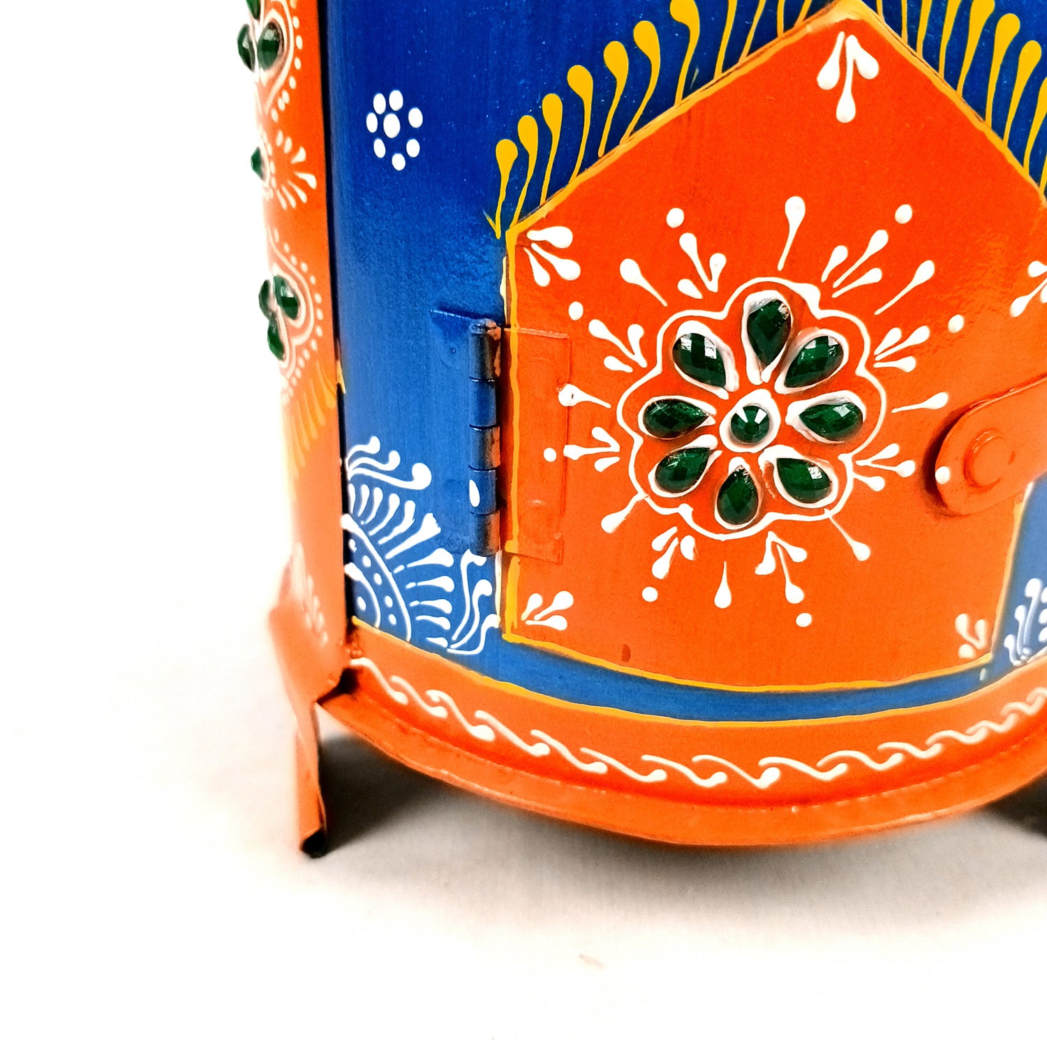 Sigri Showpiece | Decorative Hand Painted Sigdi - For Home, Living Room, Hotel, Restaurants, Resorts Decor & Gifts - 8 Inch - Apkamart #Colour_Blue