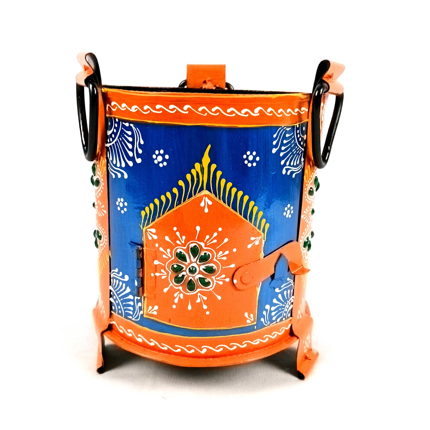 Sigri Showpiece | Decorative Hand Painted Sigdi - For Home, Living Room, Hotel, Restaurants, Resorts Decor & Gifts - 8 Inch - Apkamart #Colour_Blue