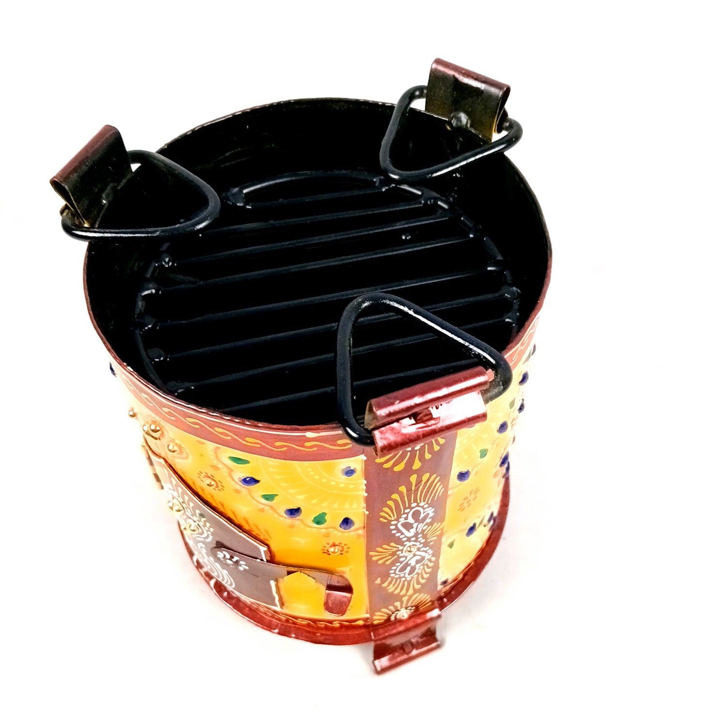 Sigri Showpiece | Decorative Hand Painted Sigdi - For Home, Living Room, Hotel, Restaurants, Resorts Decor & Gifts - 8 Inch - Apkamart #Colour_Yellow