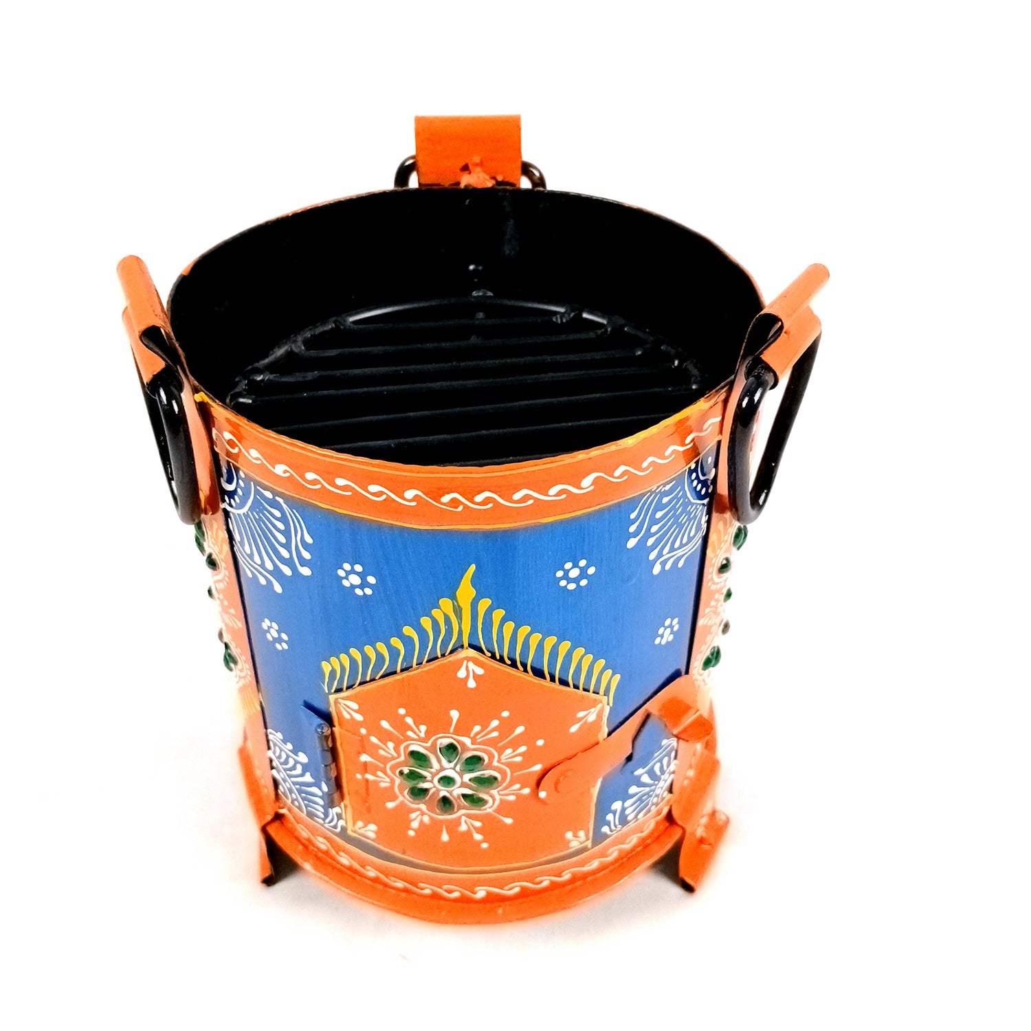 Sigri Showpiece | Decorative Hand Painted Sigdi - For Home, Living Room, Hotel, Restaurants, Resorts Decor & Gifts - 8 Inch - Apkamart #Colour_Blue