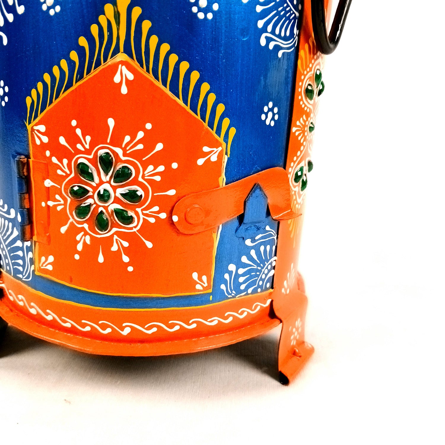 Sigri Showpiece | Decorative Hand Painted Sigdi - For Home, Living Room, Hotel, Restaurants, Resorts Decor & Gifts - 8 Inch - Apkamart #Colour_Blue