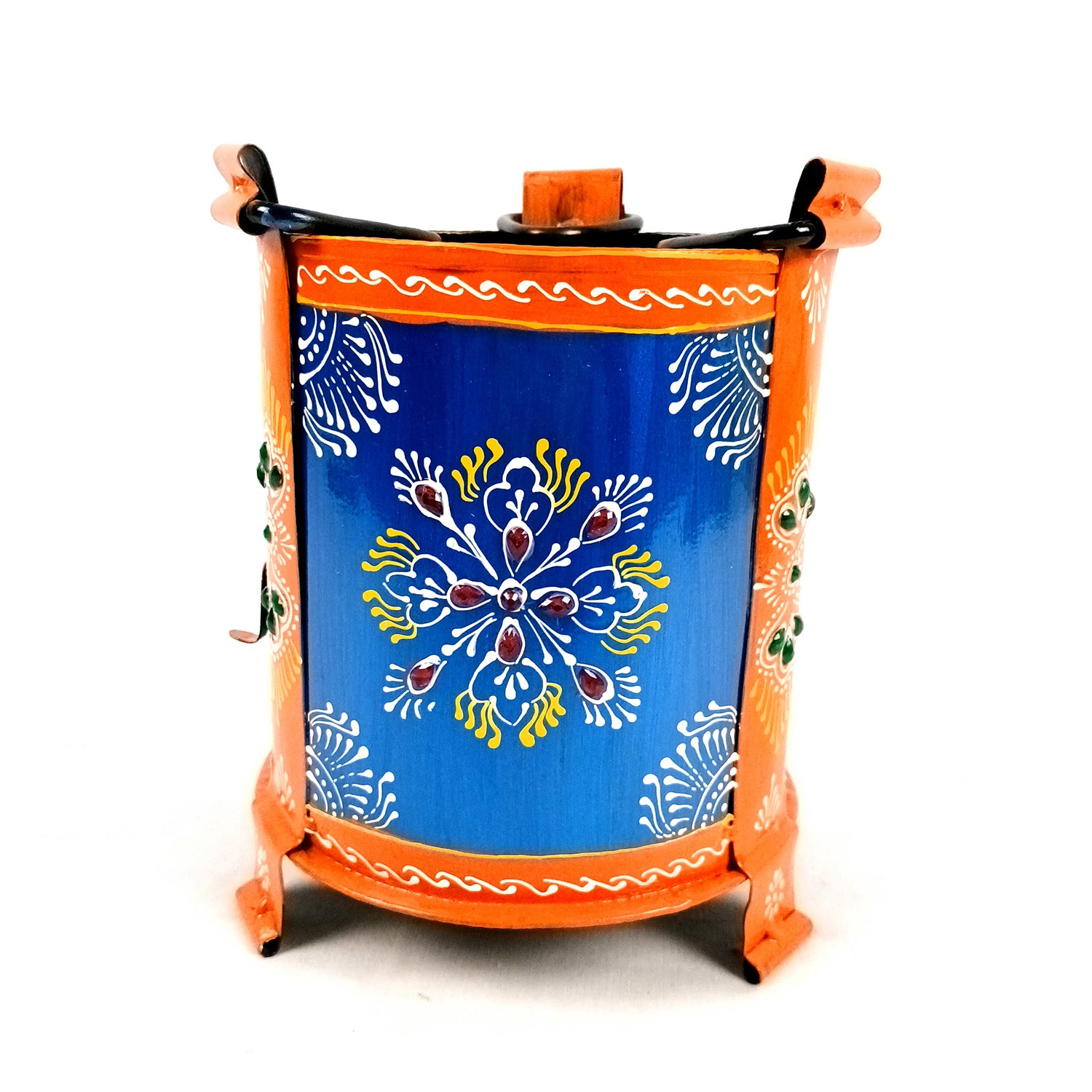 Sigri Showpiece | Decorative Hand Painted Sigdi - For Home, Living Room, Hotel, Restaurants, Resorts Decor & Gifts - 8 Inch - Apkamart #Colour_Blue