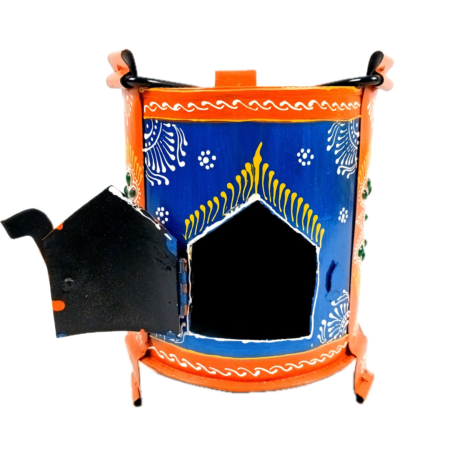 Sigri Showpiece | Decorative Hand Painted Sigdi - For Home, Living Room, Hotel, Restaurants, Resorts Decor & Gifts - 8 Inch - Apkamart #Colour_Blue