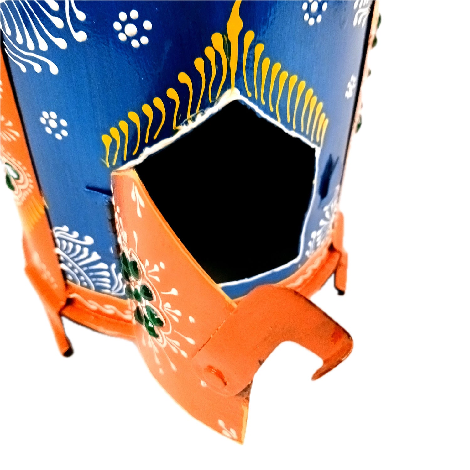 Sigri Showpiece | Decorative Hand Painted Sigdi - For Home, Living Room, Hotel, Restaurants, Resorts Decor & Gifts - 8 Inch - Apkamart #Colour_Blue