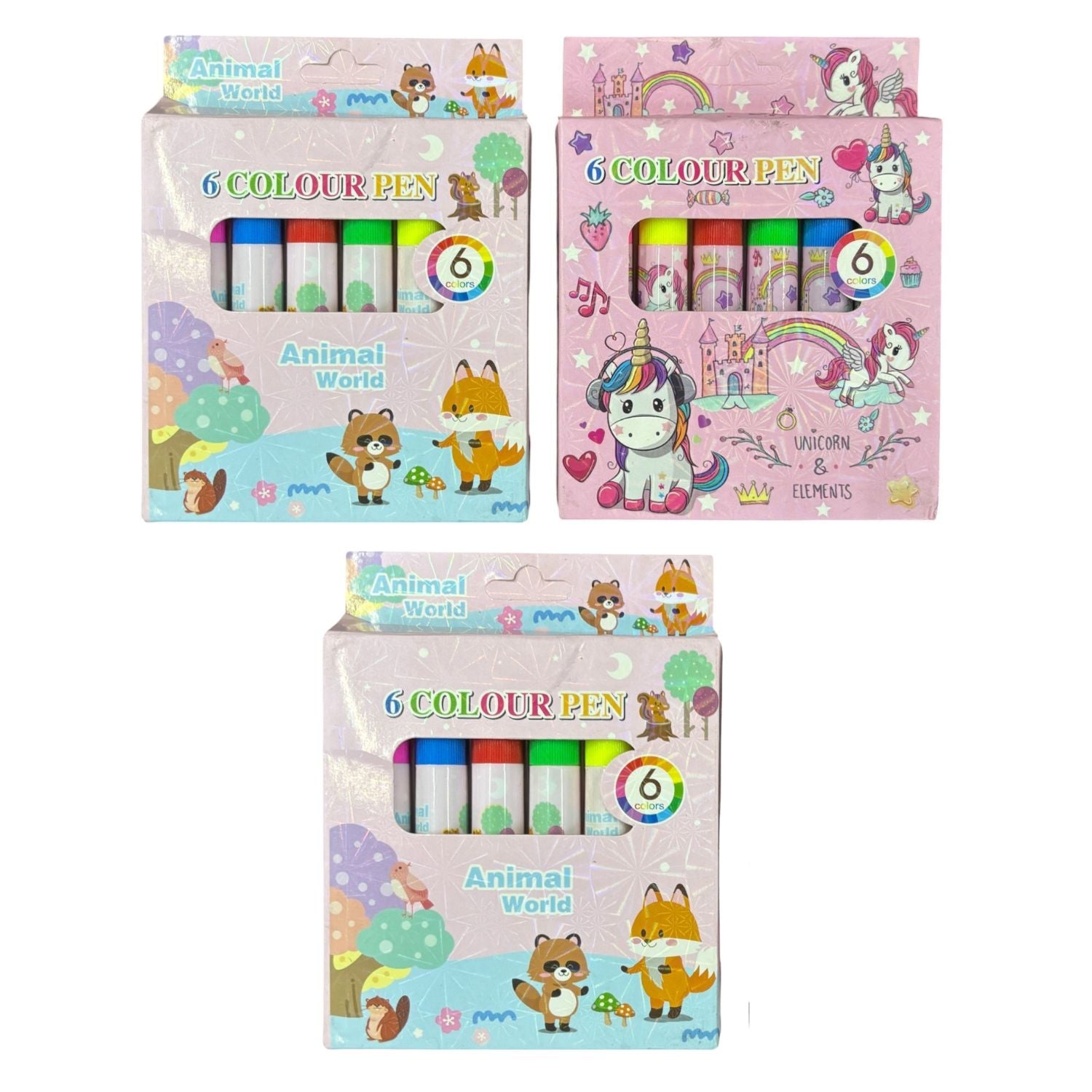 Mini Sketch Pen | Coloring Pen Set for Kids, School, Drawing, Art & Craft, Birthday Return Gifts, Students Stationery – 6 Multicolor Mini Sketch Pens in Each Pack - Apkamart #Style_Pack Of 3