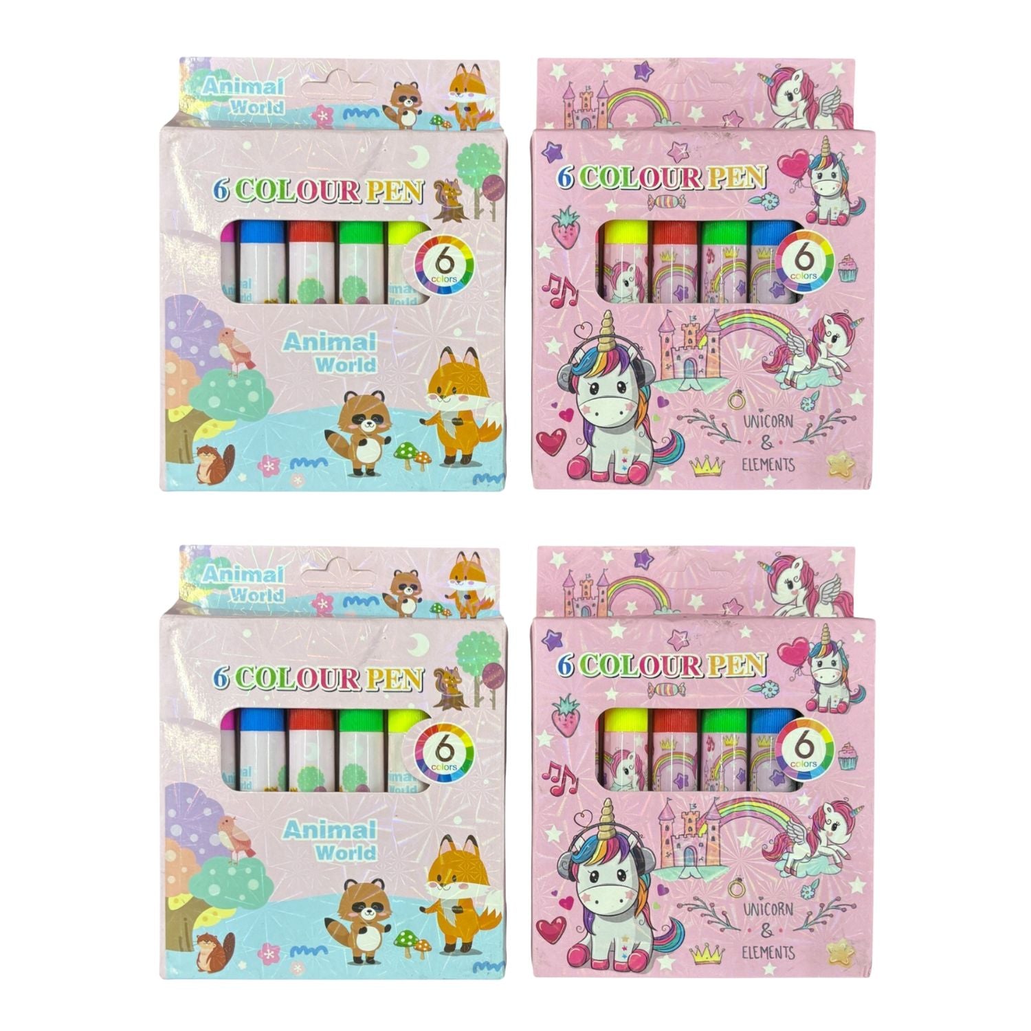 Mini Sketch Pen | Coloring Pen Set for Kids, School, Drawing, Art & Craft, Birthday Return Gifts, Students Stationery – 6 Multicolor Mini Sketch Pens in Each Pack - Apkamart #Style_Pack Of 4