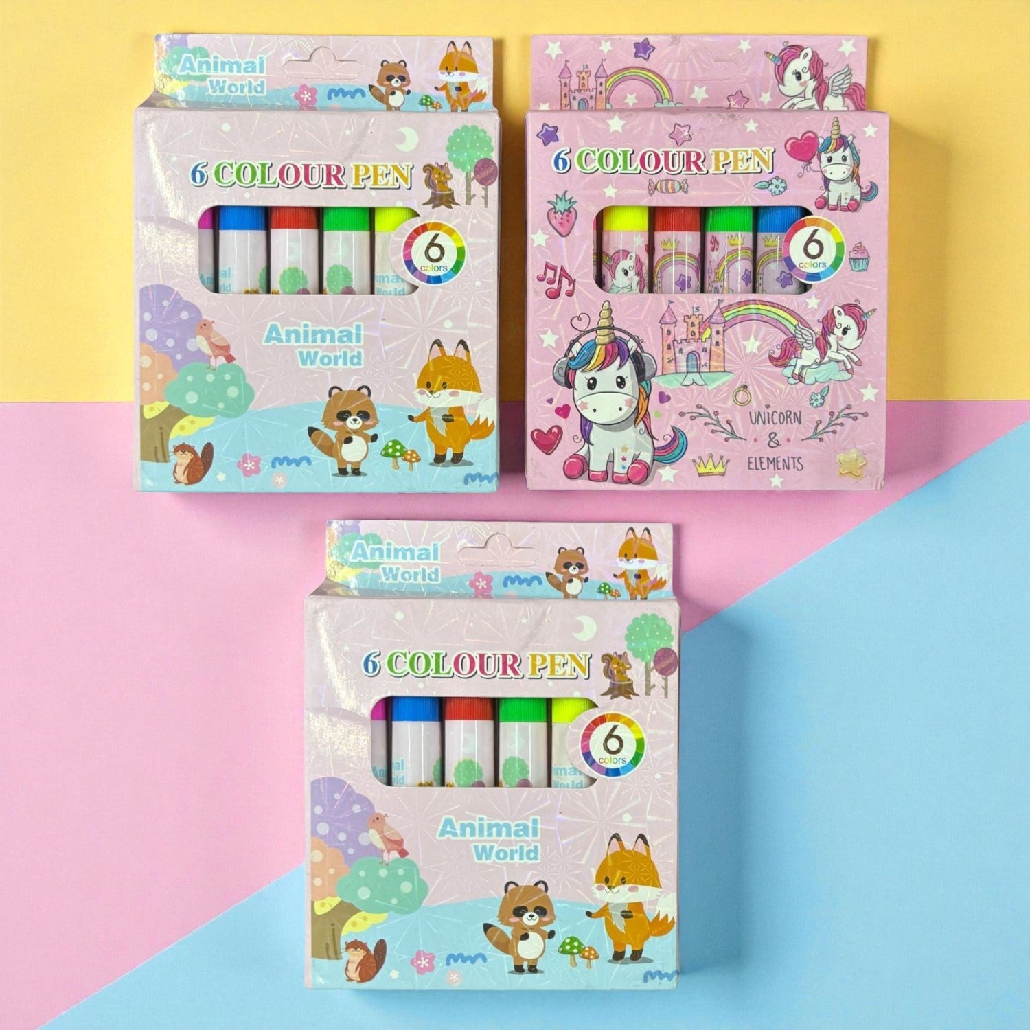 Mini Sketch Pen | Coloring Pen Set for Kids, School, Drawing, Art & Craft, Birthday Return Gifts, Students Stationery – 6 Multicolor Mini Sketch Pens in Each Pack - Apkamart #Style_Pack Of 3