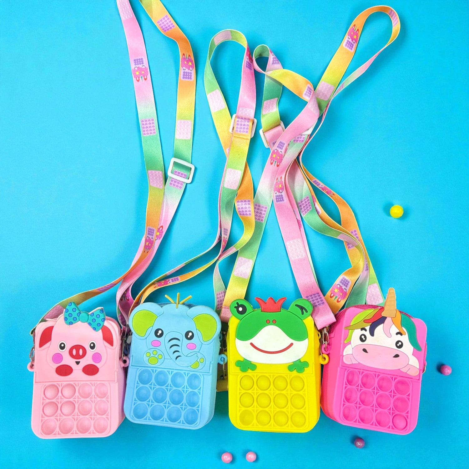 Pop It Sling Bag for Kids | Cute Push Bubble Crossbody Bag for Girls & Boys | Fidget Toy Sling Bag for School, Travel & Daily Use - Apkamart