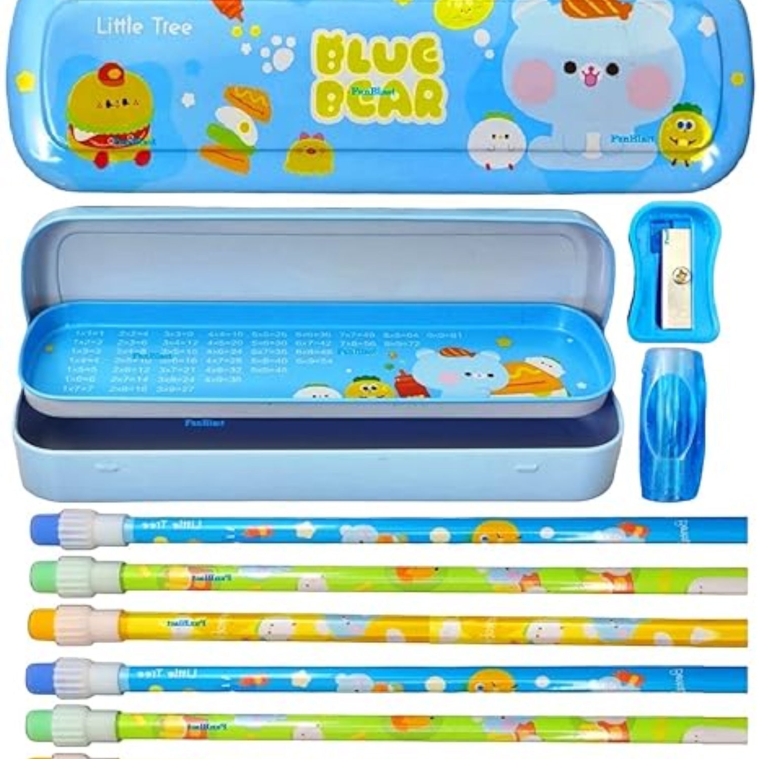 Pencil Box - Stationary Kit With 6 Pencils, 1 Pencil case, 1 Sharpner - for Girls, boys, Kids, School Supplies, Birthday Gift, Return Gifts - apkamart