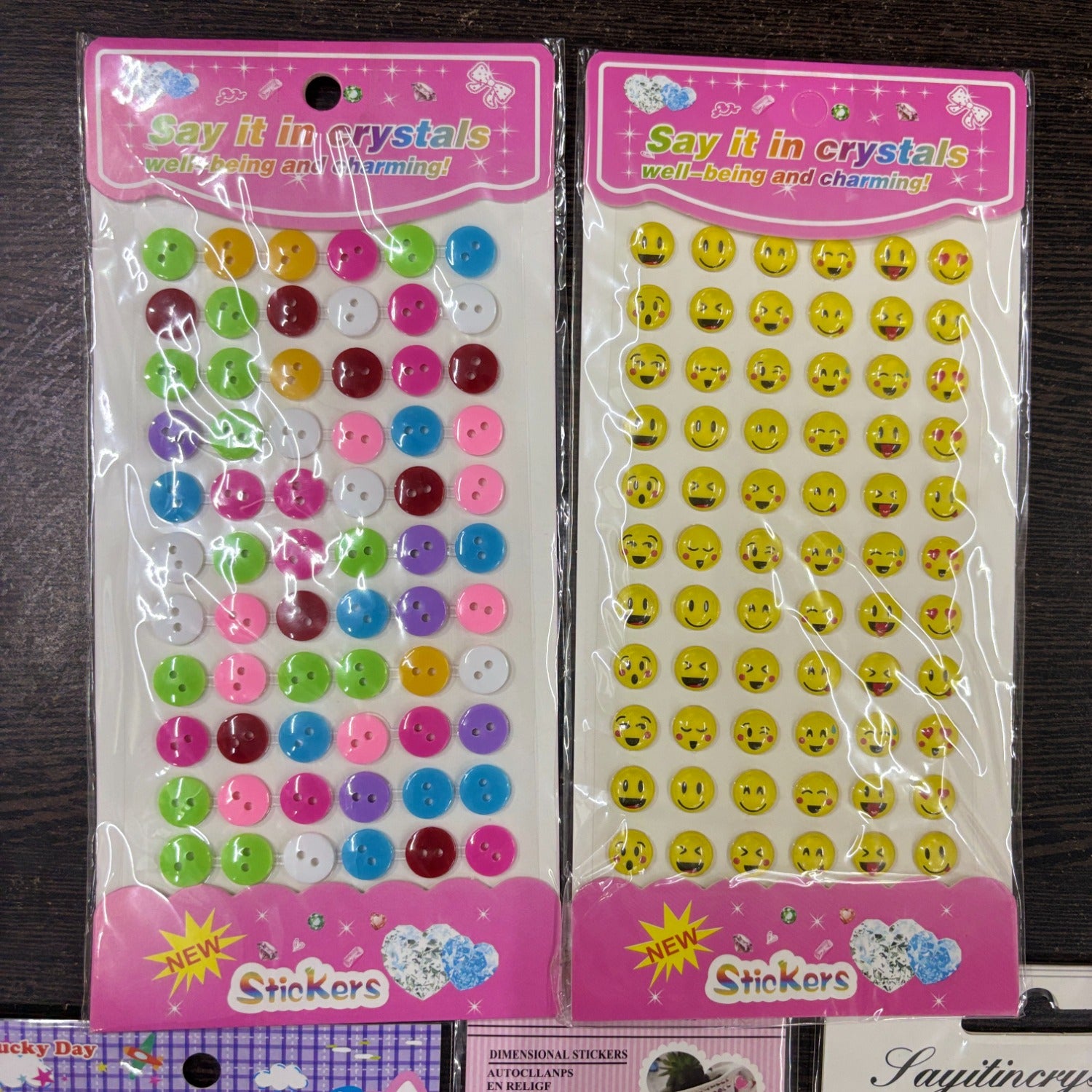 3D Sticker Pack for Kids | Fun Smile & Flower Design 3D Sticker Set for Craft DIY Scrapbooking School Project & Art Activities