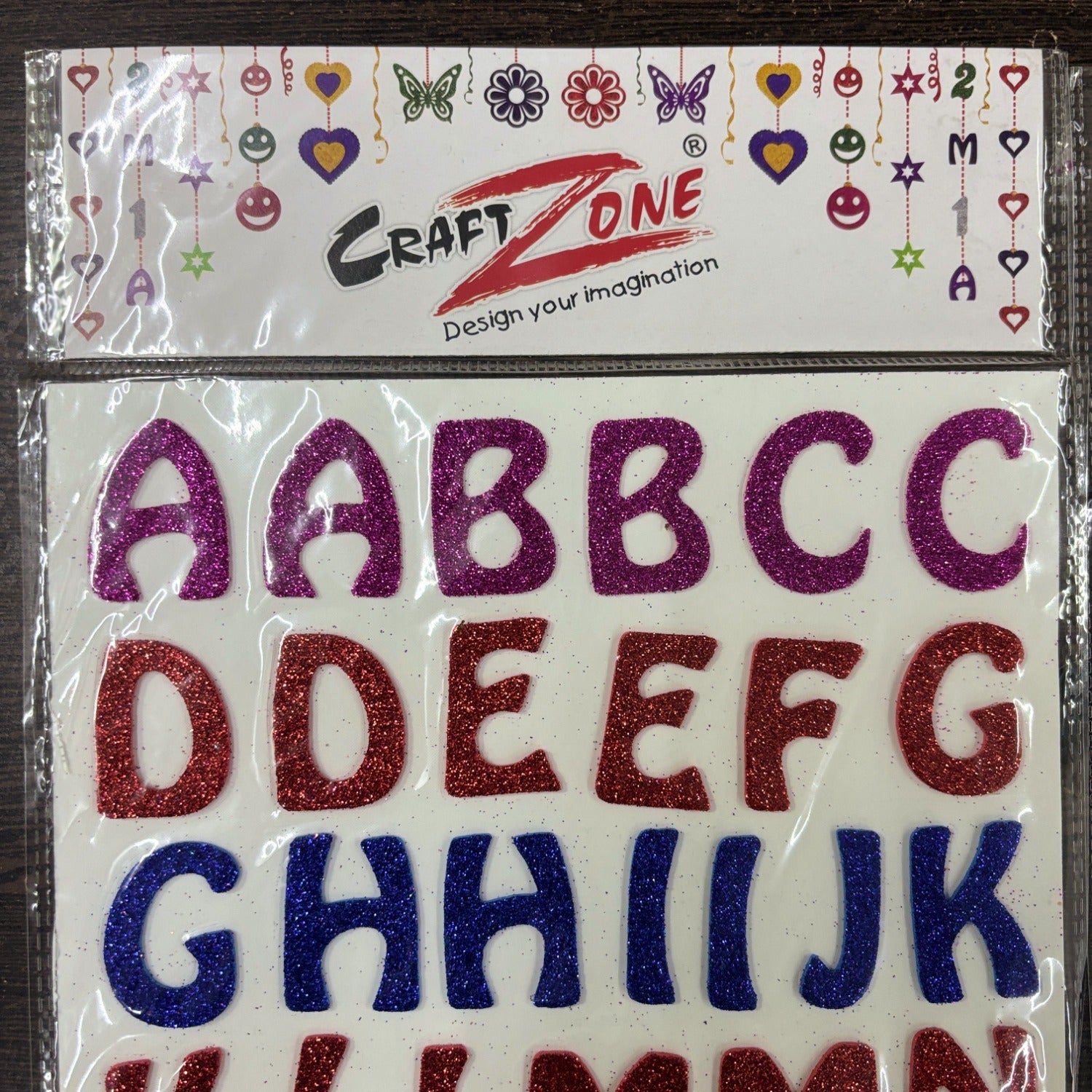 Glitter Sticker Set with Alphabet & Numbers Design | Glitter Foam Sheet Sticker | Self Adhesive Glitter Stickers for Kids Craft DIY Projects Scrapbooking School Use