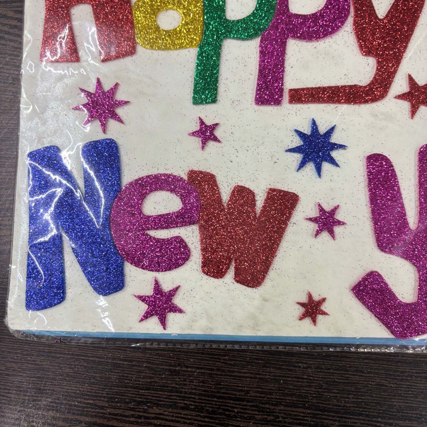 Glitter Sticker Set with Happy New Year Design | Glitter Foam Sheet Sticker | Self Adhesive Glitter Stickers for Kids Craft DIY Projects Scrapbooking School Use