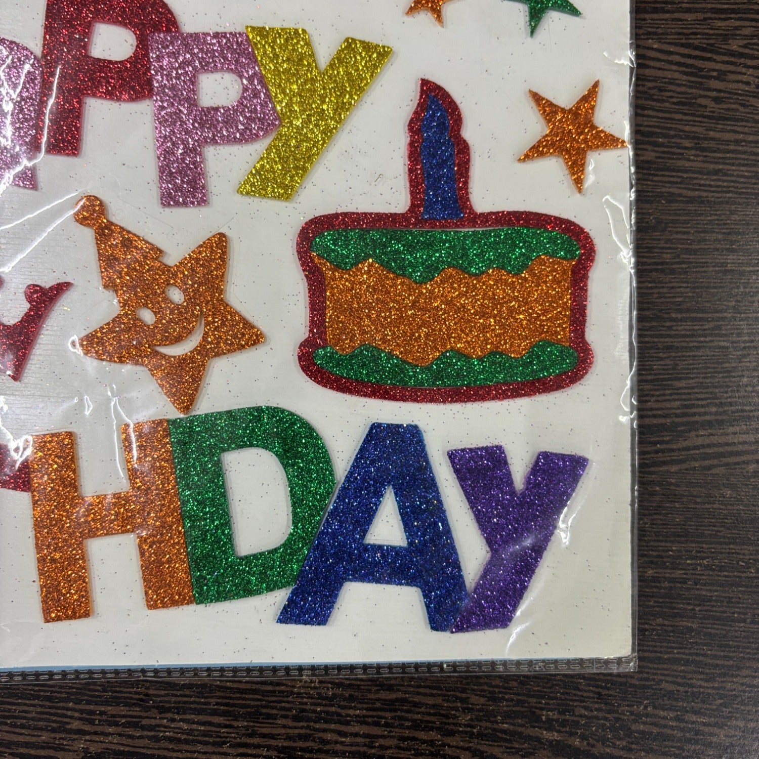 Glitter Sticker Set with Happy Birthday Design | Glitter Foam Sheet Sticker | Self Adhesive Glitter Stickers for Kids Craft DIY Projects Scrapbooking School Use