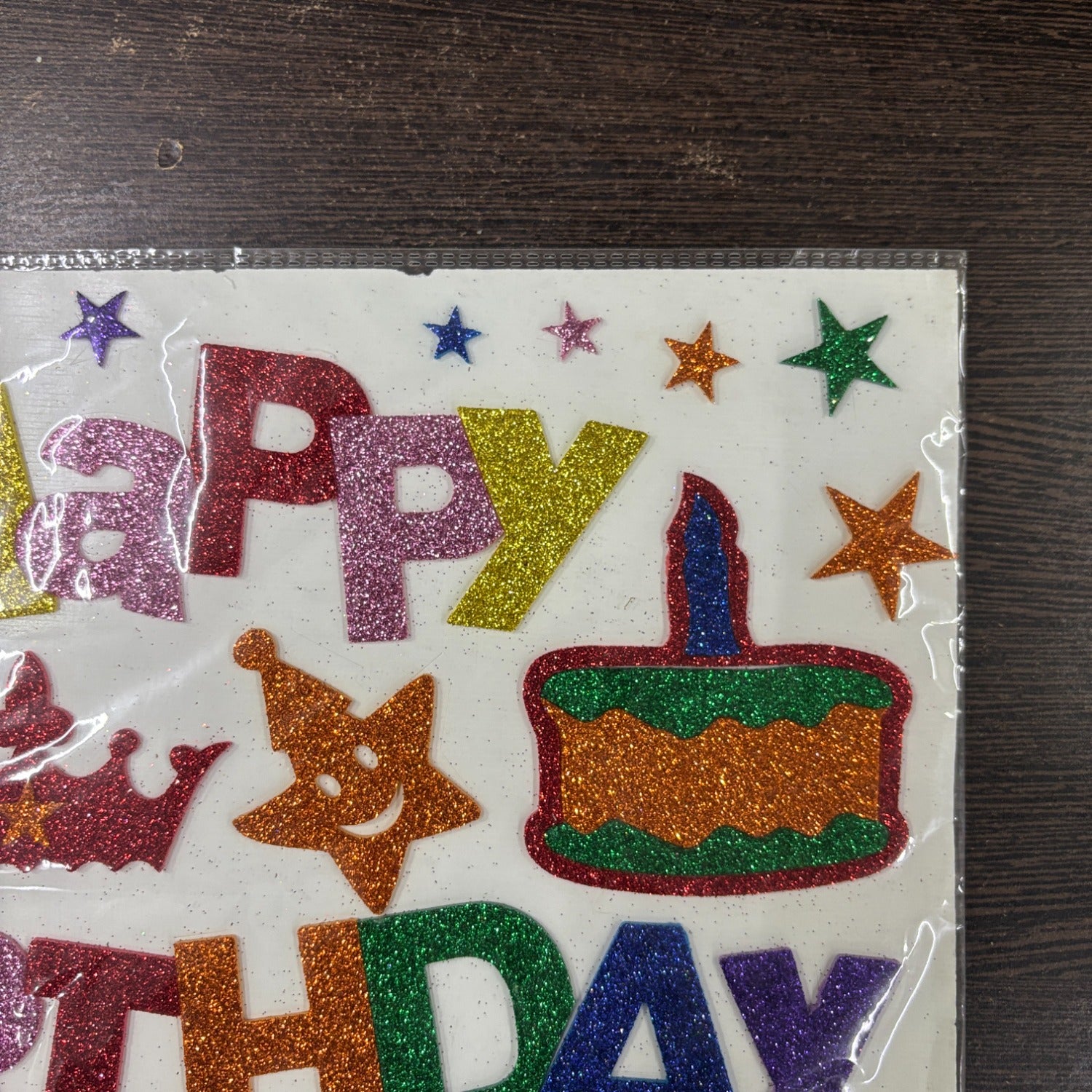 Glitter Sticker Set with Happy Birthday Design | Glitter Foam Sheet Sticker | Self Adhesive Glitter Stickers for Kids Craft DIY Projects Scrapbooking School Use