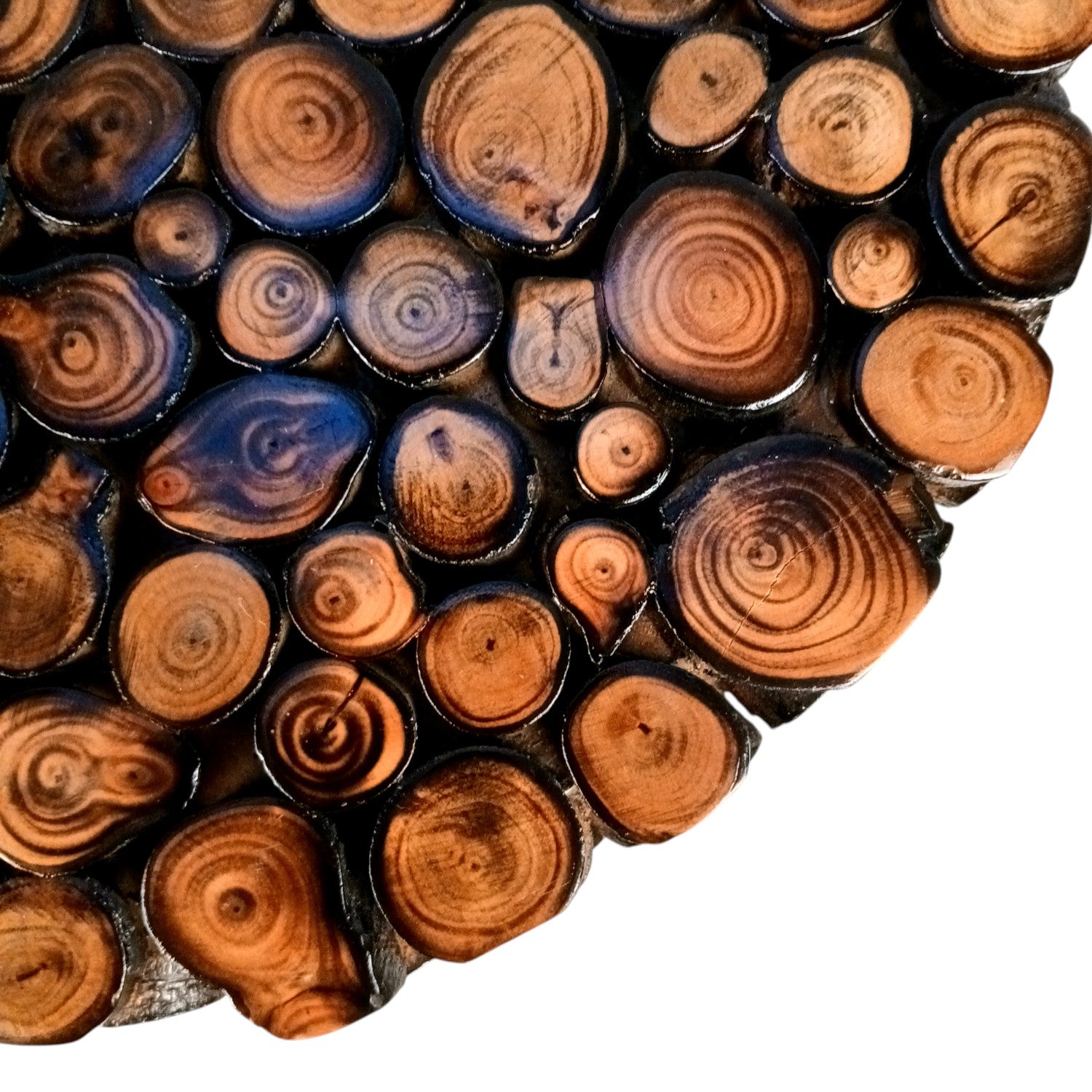 Wooden Stool Side Table | Handicraft End Table | Bed Side Table - For Living room, Sitting, Home Decor, Sofa Corner & Gifts - 15 Inch - Apkamart