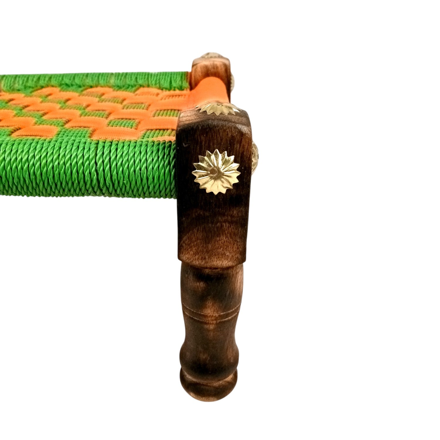 Wooden Pidha Stool | Rajasthani Handicraft Mudda Pidda Bajot | Small-Sized Khatli Charpai Chowki - 11 Inch - Apkamart #Style_Design 2