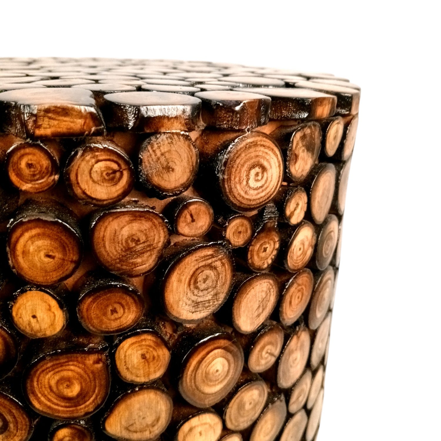 Wooden Stool Side Table | Handicraft End Table | Bed Side Table - For Living room, Sitting, Home Decor, Sofa Corner & Gifts - 15 Inch - Apkamart