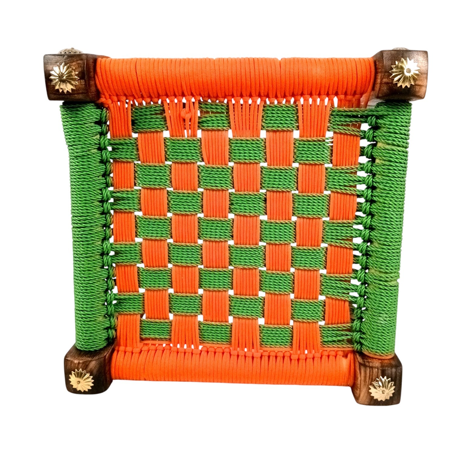 Wooden Pidha Stool | Rajasthani Handicraft Mudda Pidda Bajot | Small-Sized Khatli Charpai Chowki - 11 Inch - Apkamart #Style_Design 2